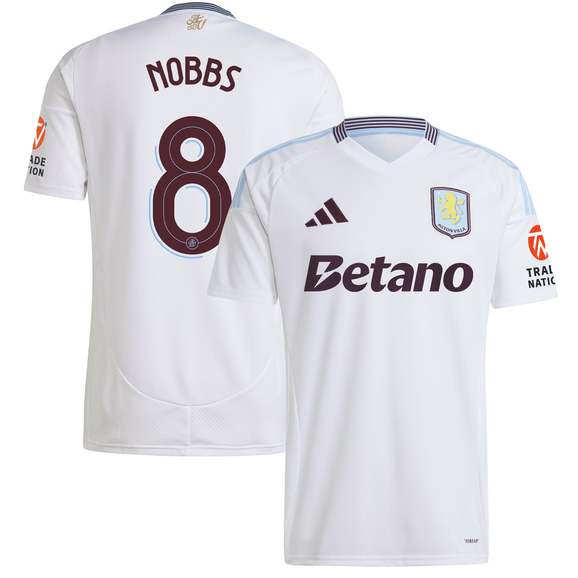AVFC aston villa adidas away shirt 2024-25 with nobbs 8 cup printing Collection | Official Aston Villa Kits and Apparel