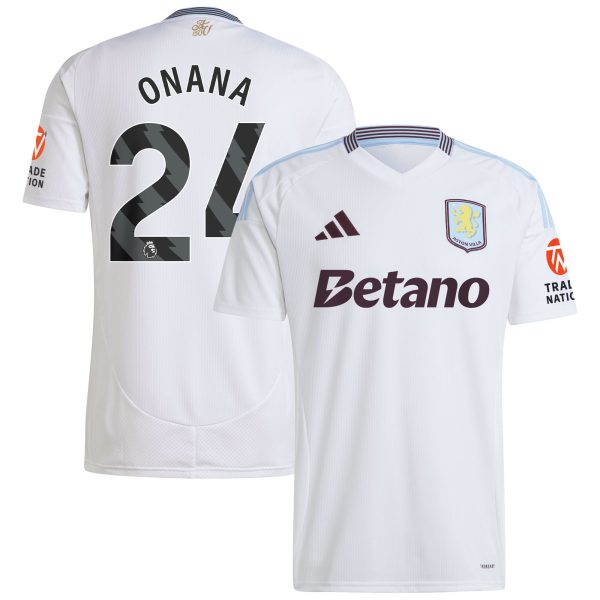 AVFC aston villa adidas away shirt 2024-25 with onana 24 printing Collection | Official Aston Villa Kits and Apparel