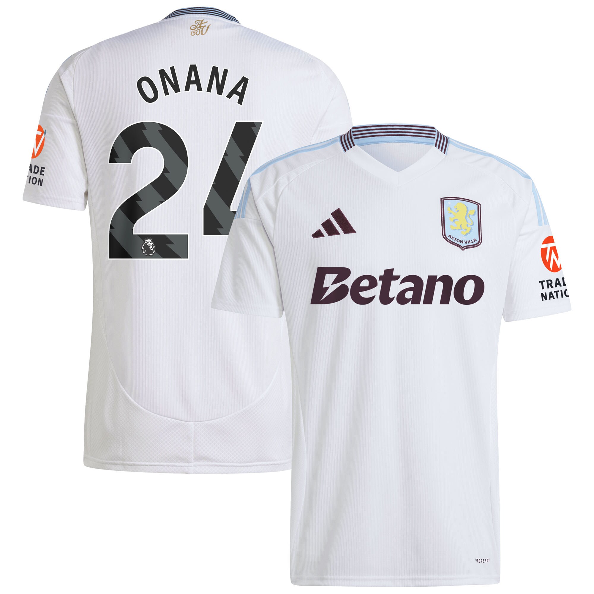 AVFC aston villa adidas away shirt 2024-25 with onana 24 printing Collection | Official Aston Villa Kits and Apparel