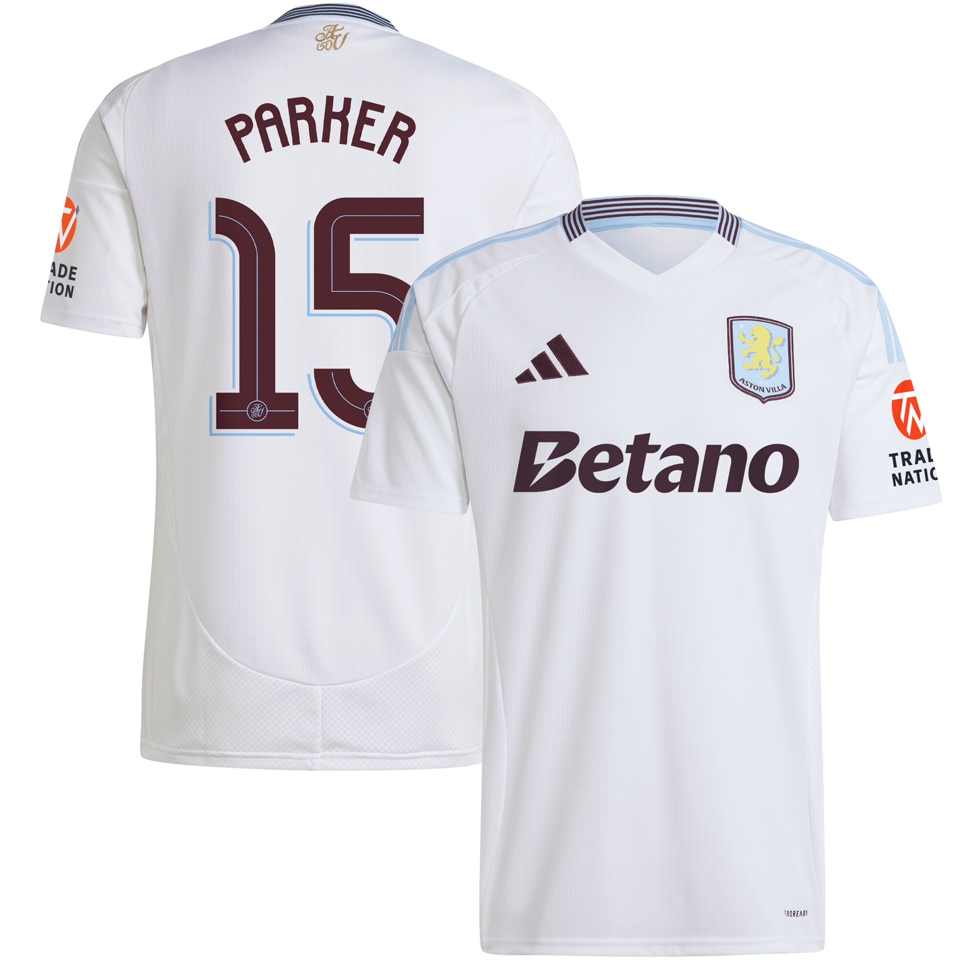 AVFC aston villa adidas away shirt 2024-25 with parker 15 cup printing Collection | Official Aston Villa Kits and Apparel