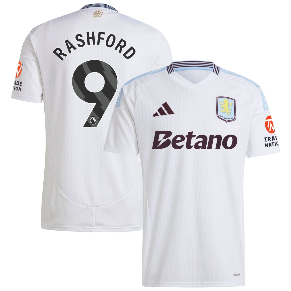 AVFC aston villa adidas away shirt 2024-25 with rashford 9 printing Collection | Official Aston Villa Kits and Apparel