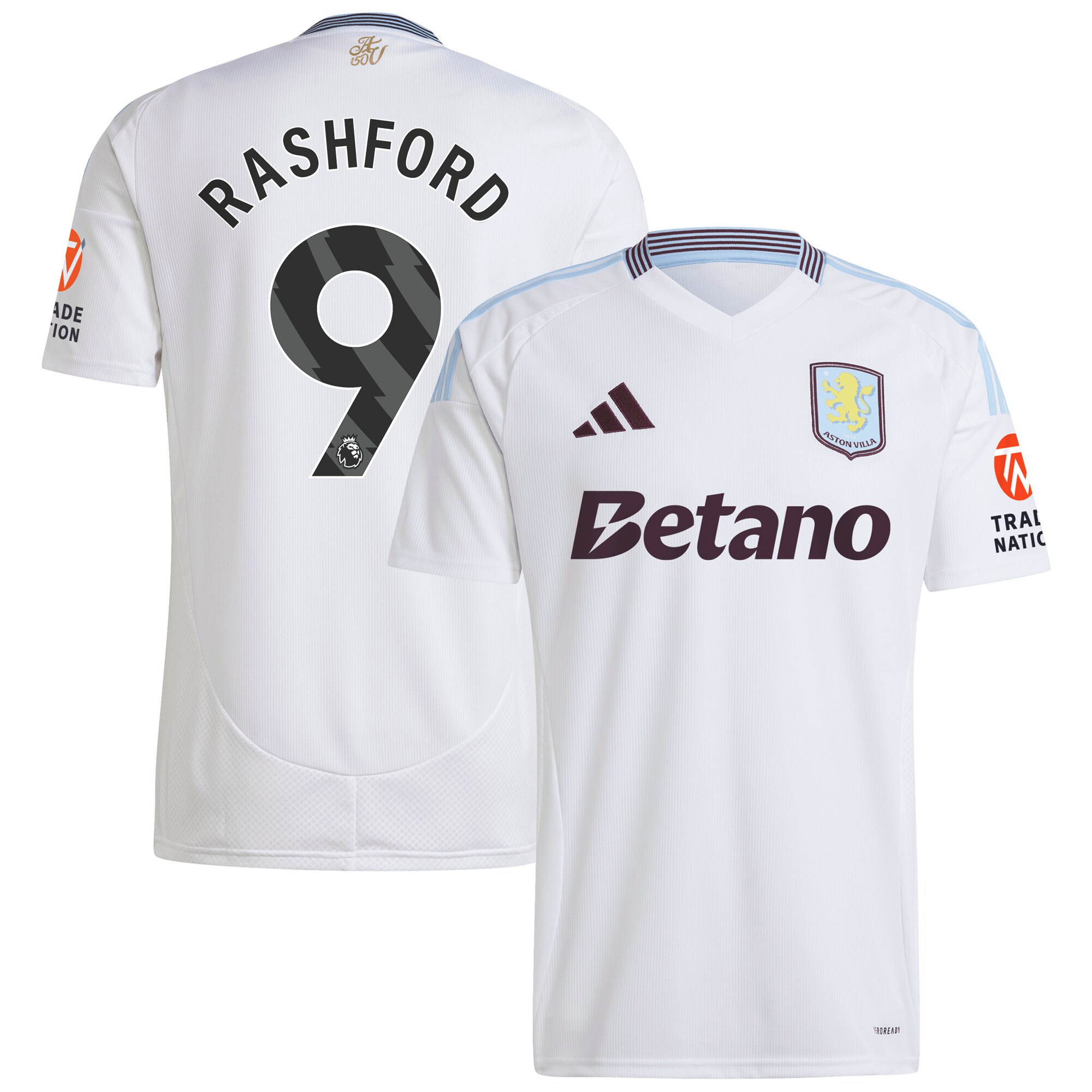 AVFC aston villa adidas away shirt 2024-25 with rashford 9 printing Collection | Official Aston Villa Kits and Apparel