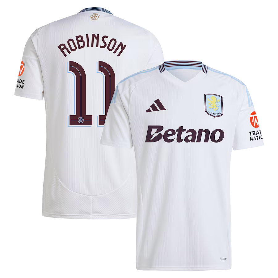 AVFC aston villa adidas away shirt 2024-25 with robinson 11 cup printing Collection | Official Aston Villa Kits and Apparel