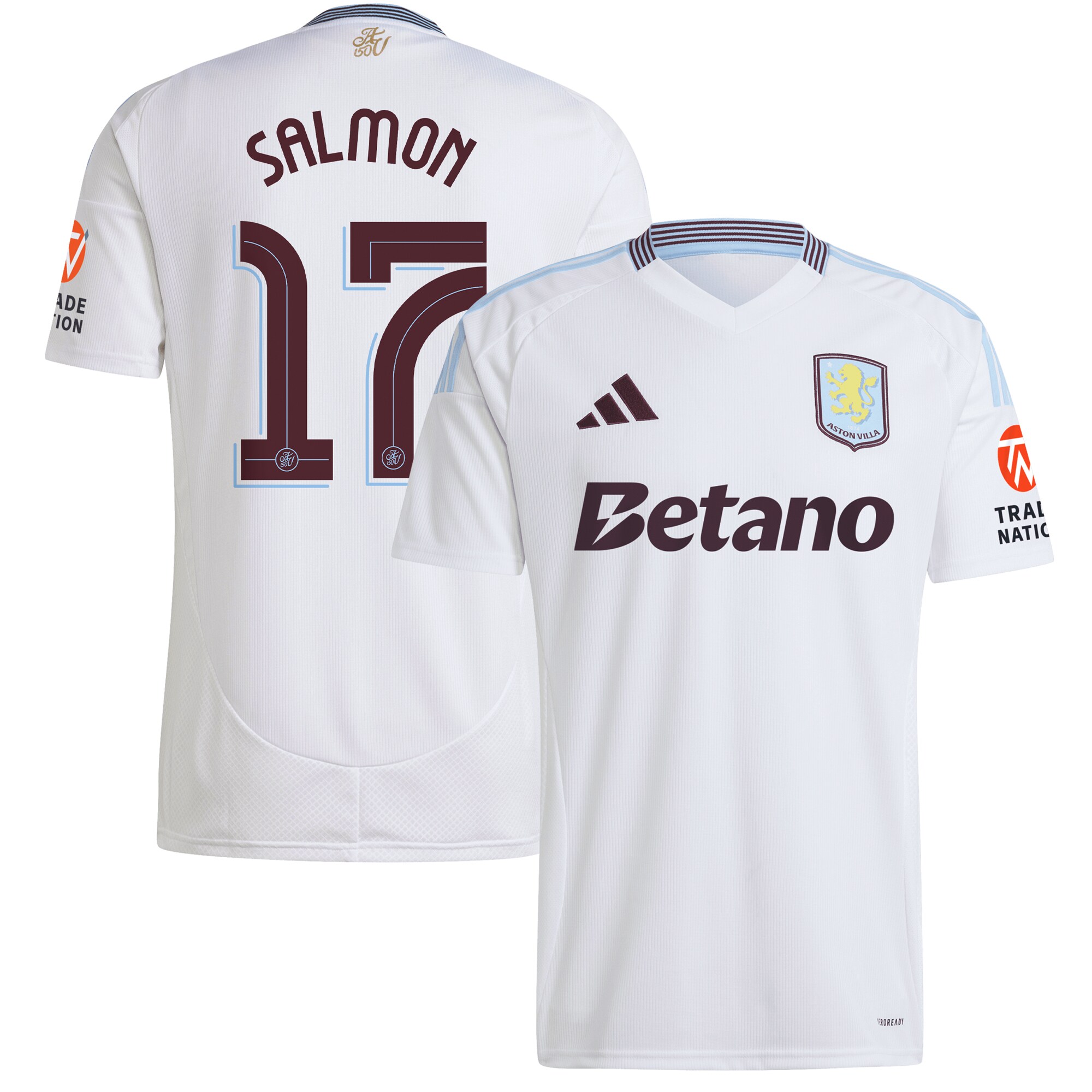 AVFC aston villa adidas away shirt 2024-25 with salmon 17 cup printing Collection | Official Aston Villa Kits and Apparel