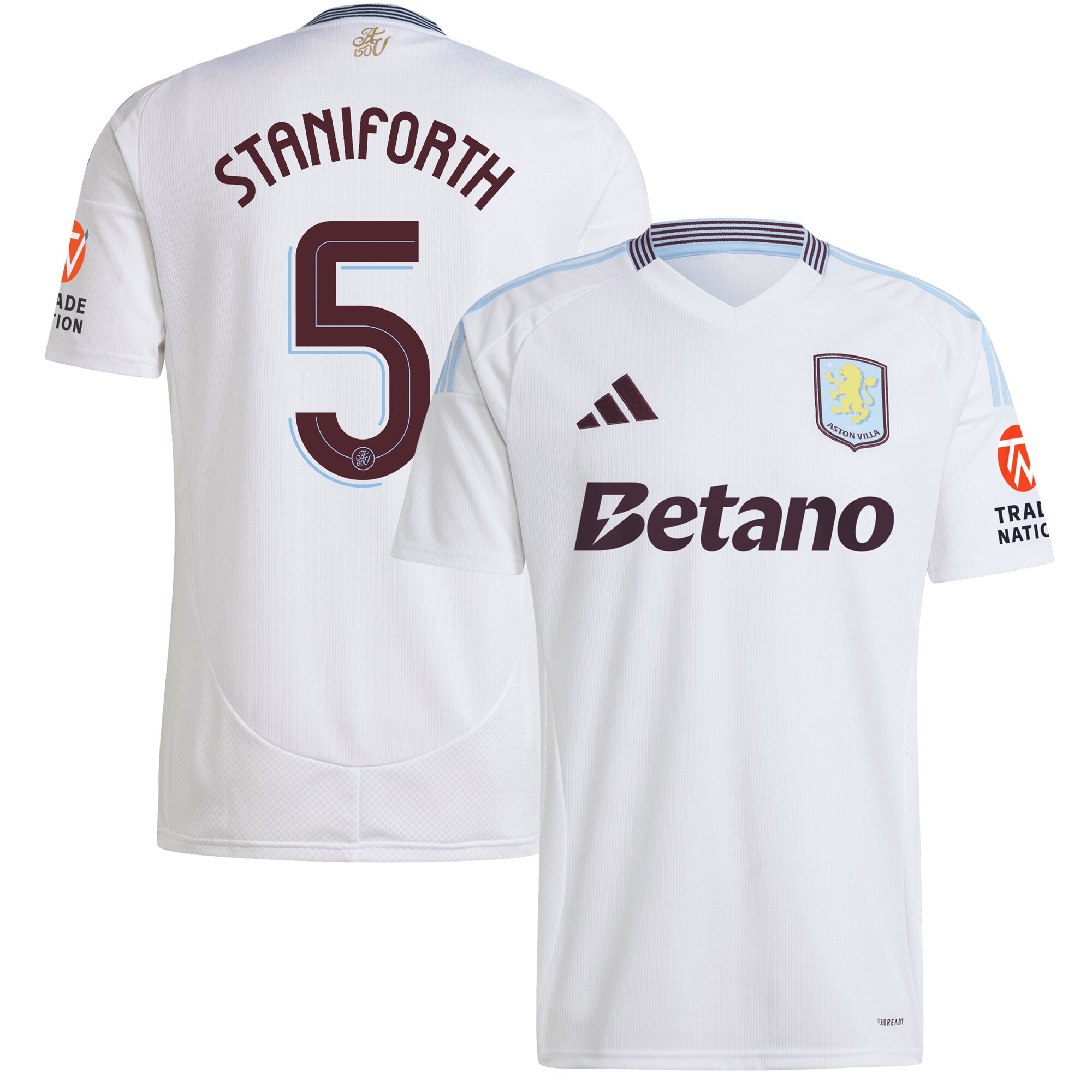 AVFC aston villa adidas away shirt 2024-25 with staniforth 5 cup printing Collection | Official Aston Villa Kits and Apparel