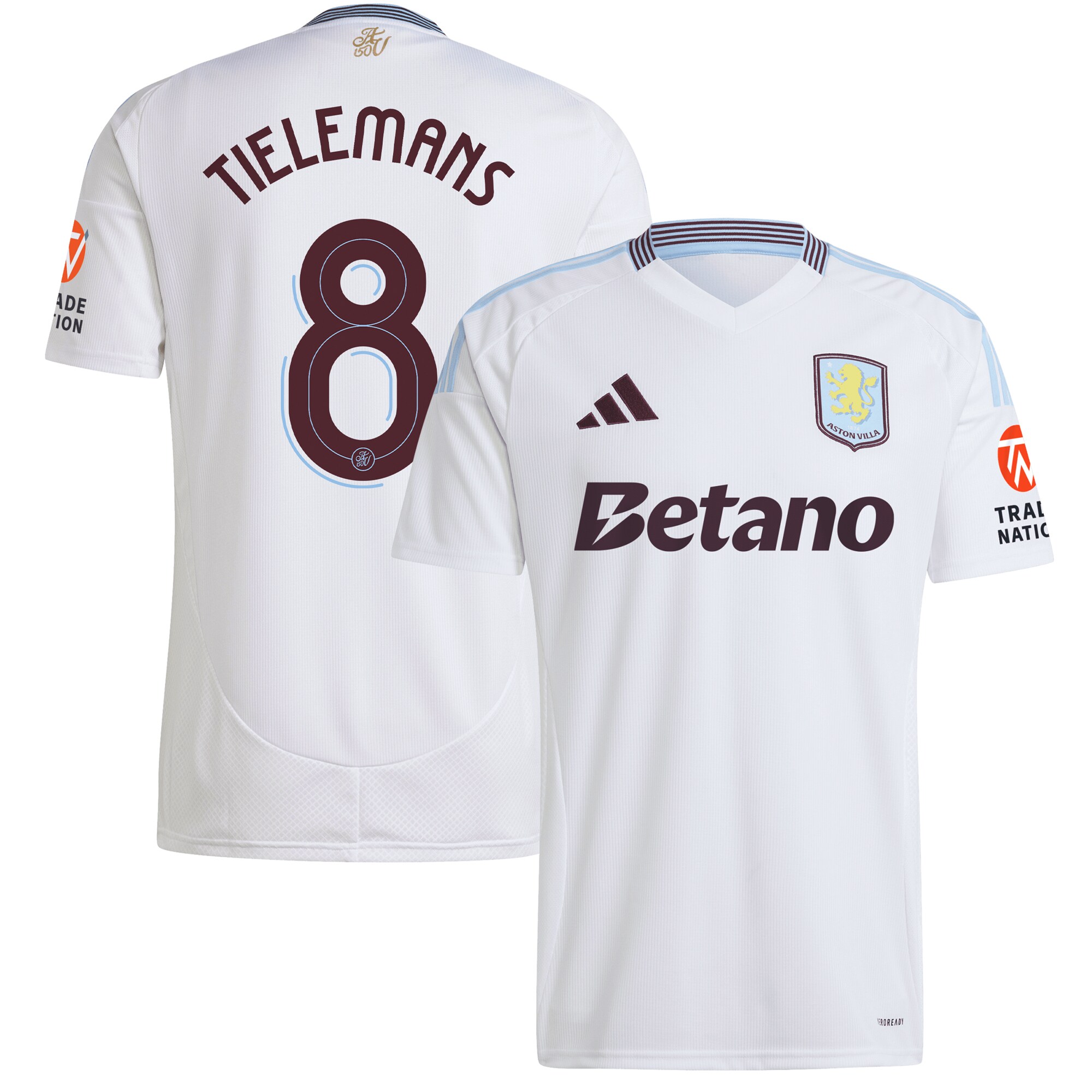 AVFC aston villa adidas away shirt 2024-25 with tielemans 8 cup printing Collection | Official Aston Villa Kits and Apparel