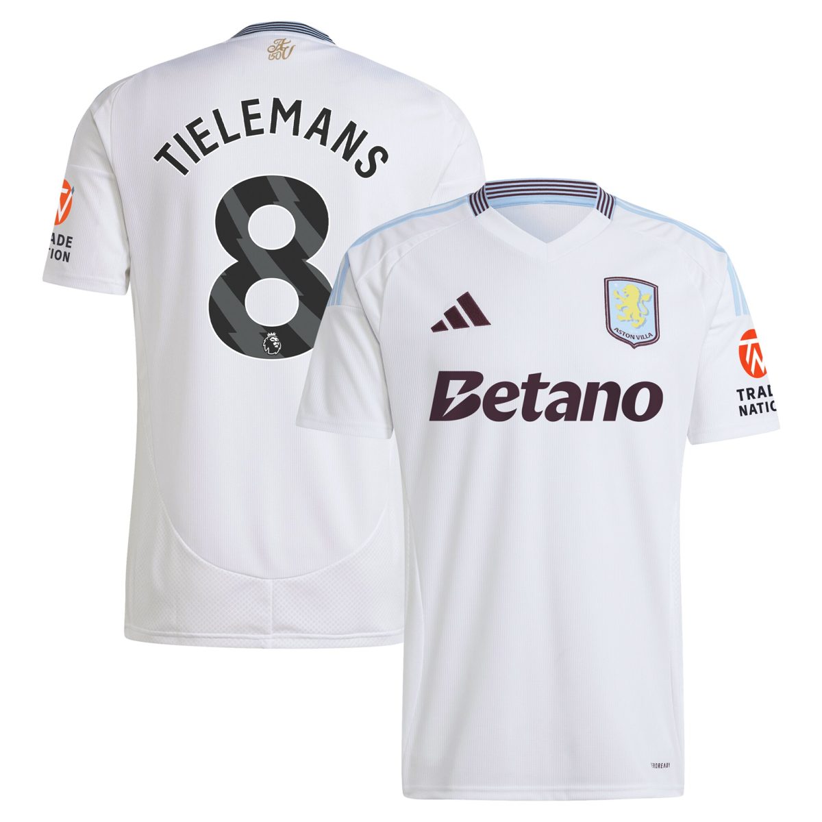 AVFC aston villa adidas away shirt 2024-25 with tielemans 8 printing Collection | Official Aston Villa Kits and Apparel