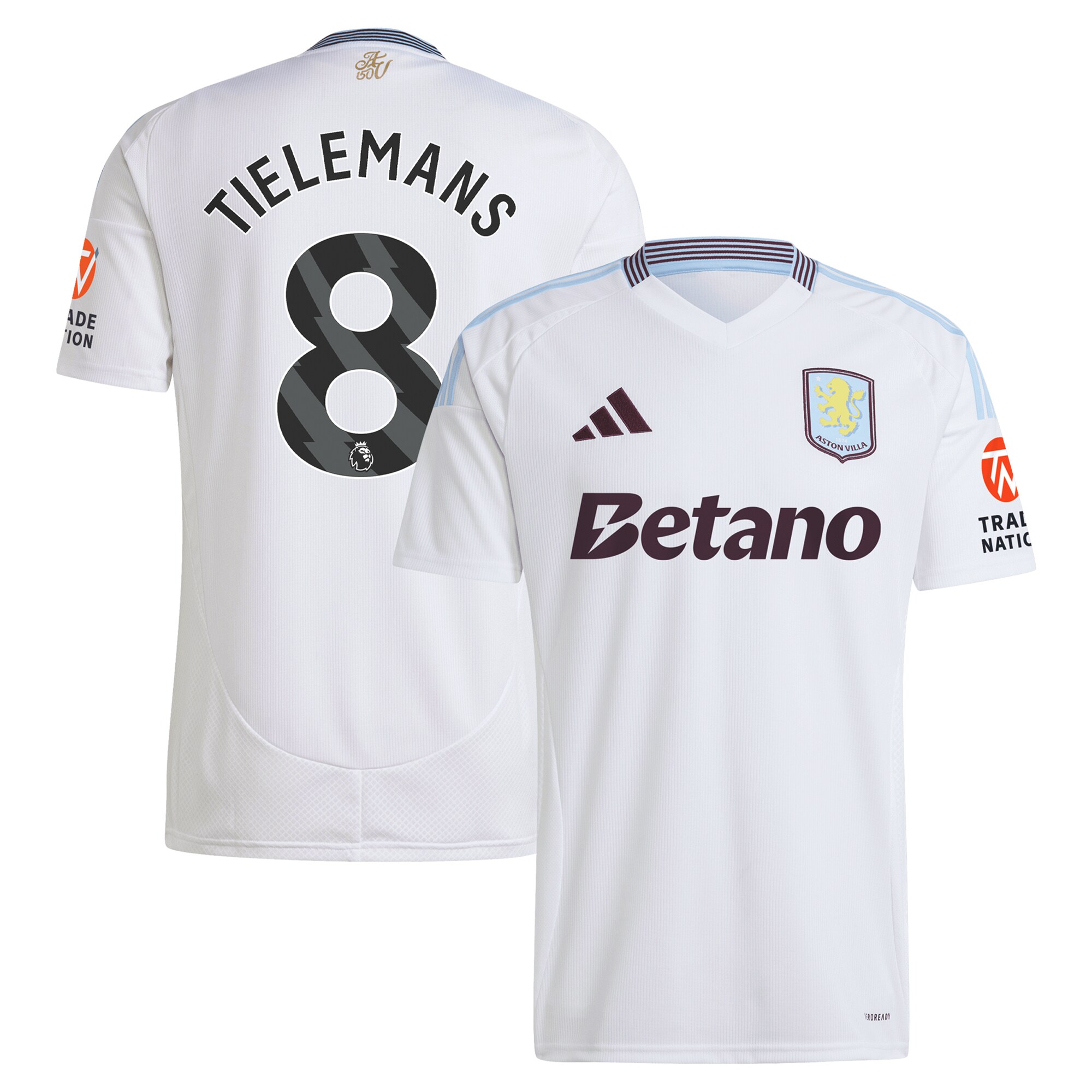 AVFC aston villa adidas away shirt 2024-25 with tielemans 8 printing Collection | Official Aston Villa Kits and Apparel