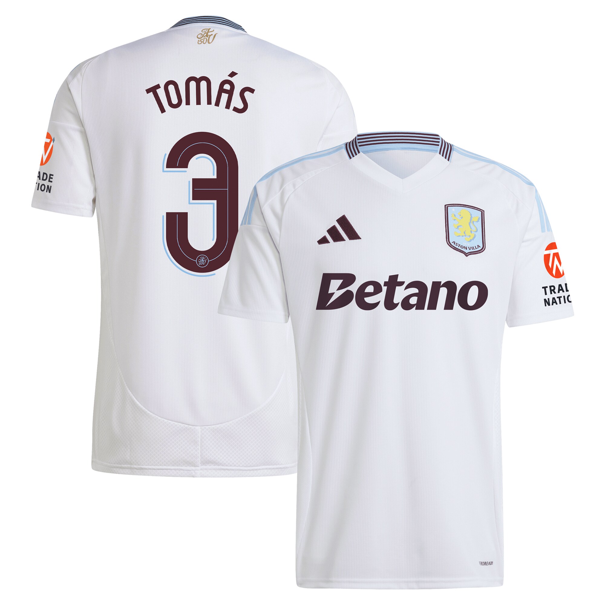 AVFC aston villa adidas away shirt 2024-25 with tomás 3 cup printing Collection | Official Aston Villa Kits and Apparel