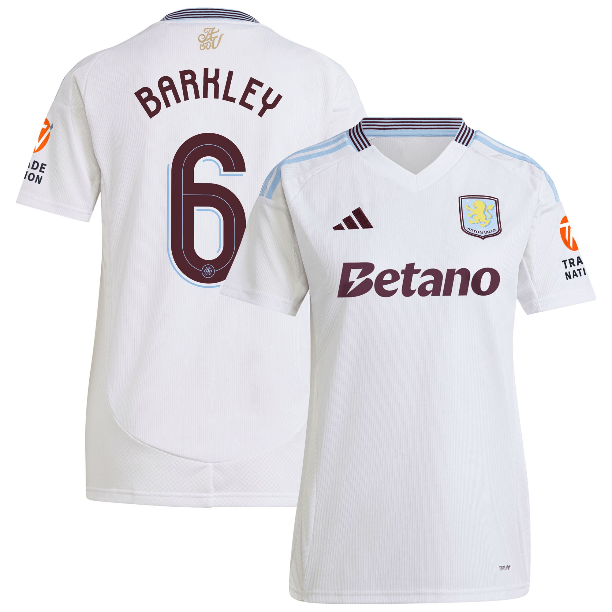 AVFC aston villa adidas away shirt 2024-25 – womens with barkley 6 cup printing Collection | Official Aston Villa Kits and Apparel