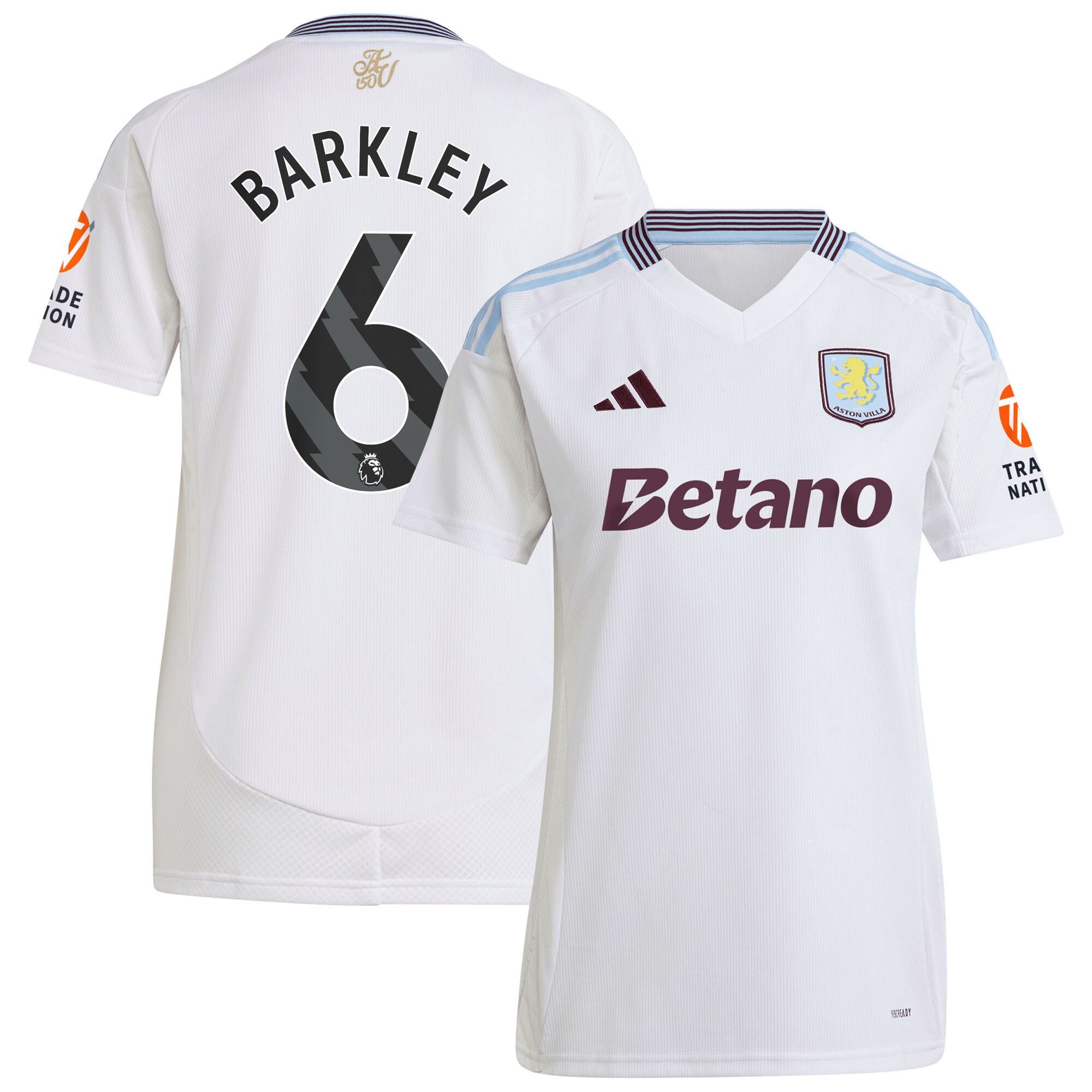 AVFC aston villa adidas away shirt 2024-25 – womens with barkley 6 printing Collection | Official Aston Villa Kits and Apparel