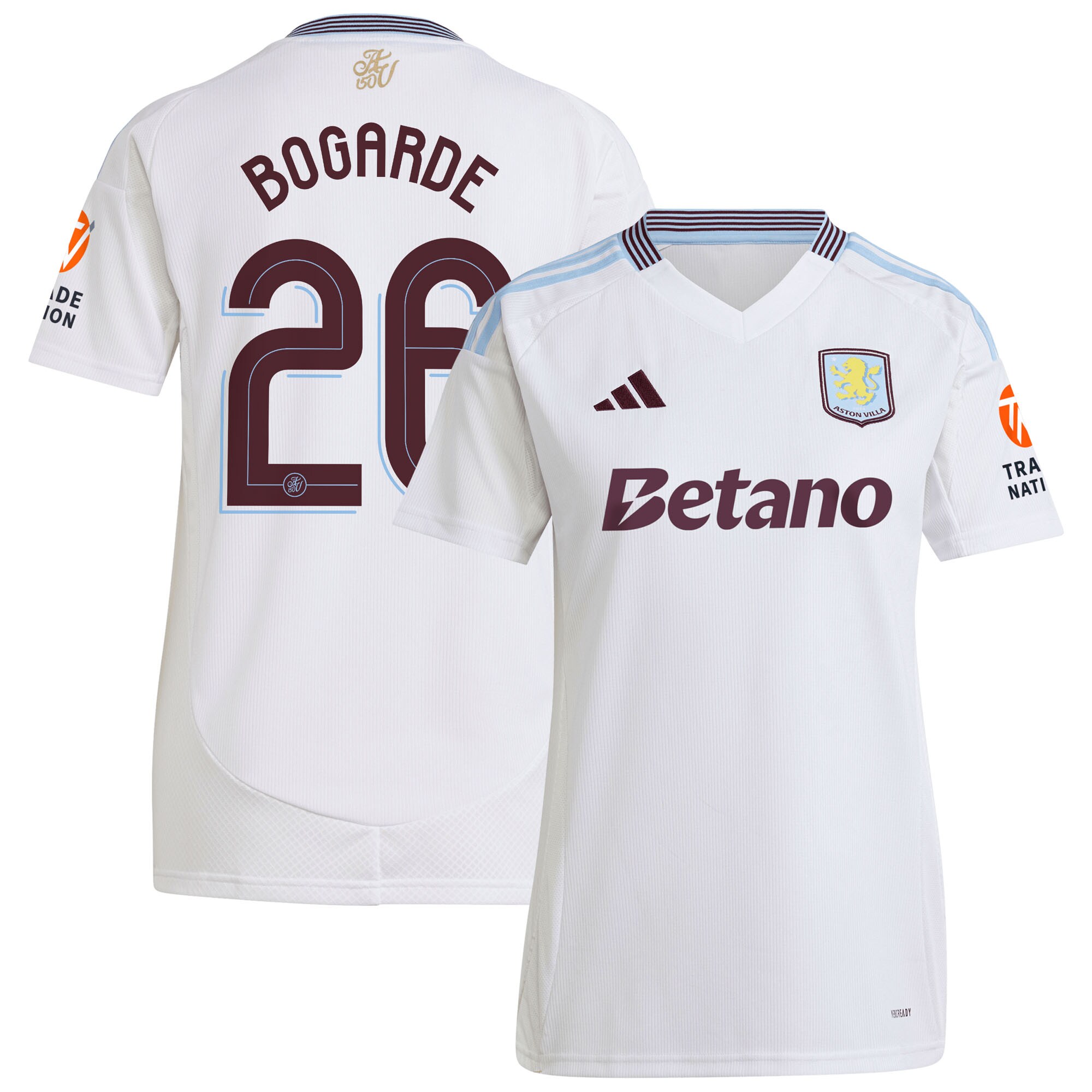 AVFC aston villa adidas away shirt 2024-25 – womens with bogarde 26 cup printing Collection | Official Aston Villa Kits and Apparel