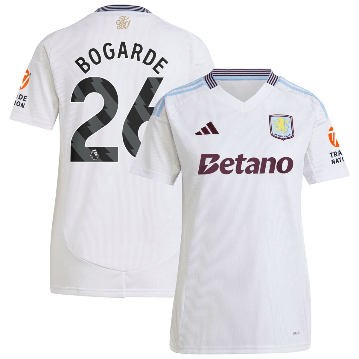 AVFC aston villa adidas away shirt 2024-25 – womens with bogarde 26 printing Collection | Official Aston Villa Kits and Apparel