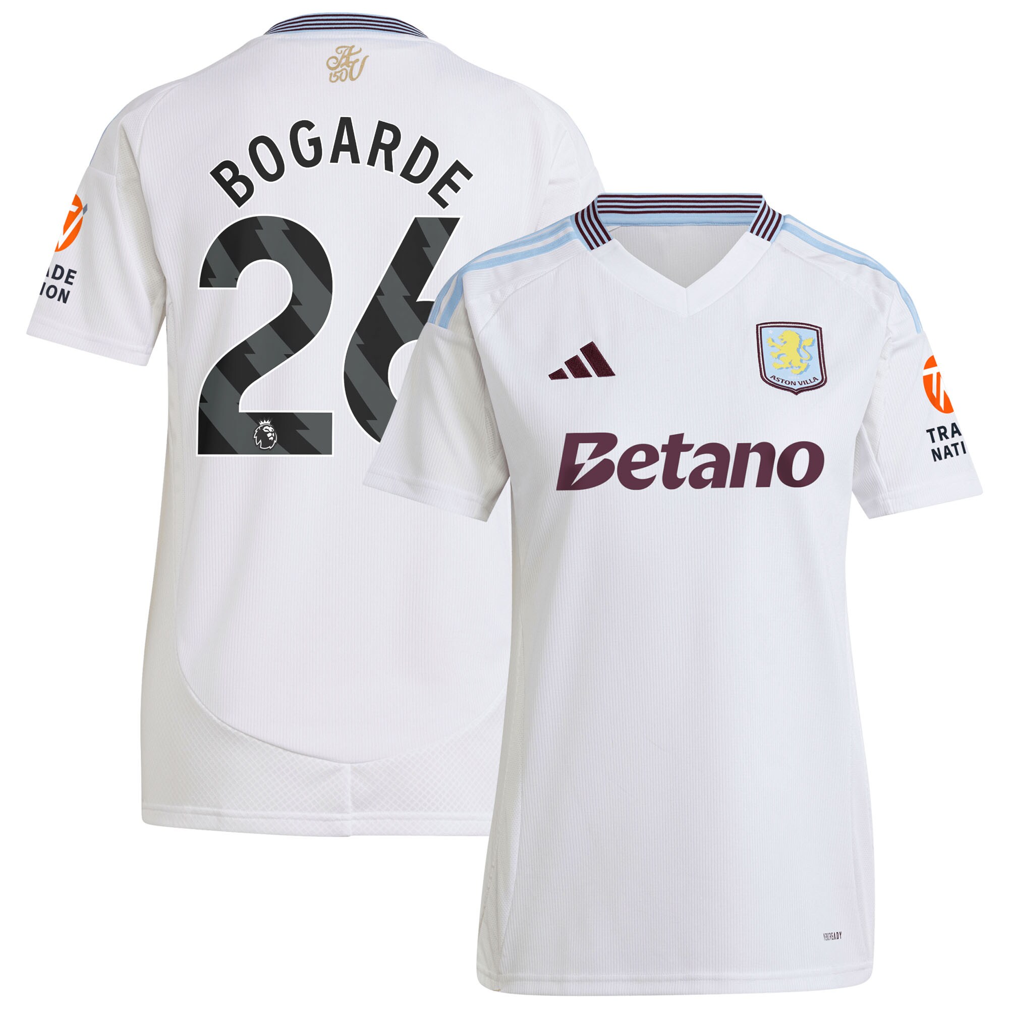 AVFC aston villa adidas away shirt 2024-25 – womens with bogarde 26 printing Collection | Official Aston Villa Kits and Apparel
