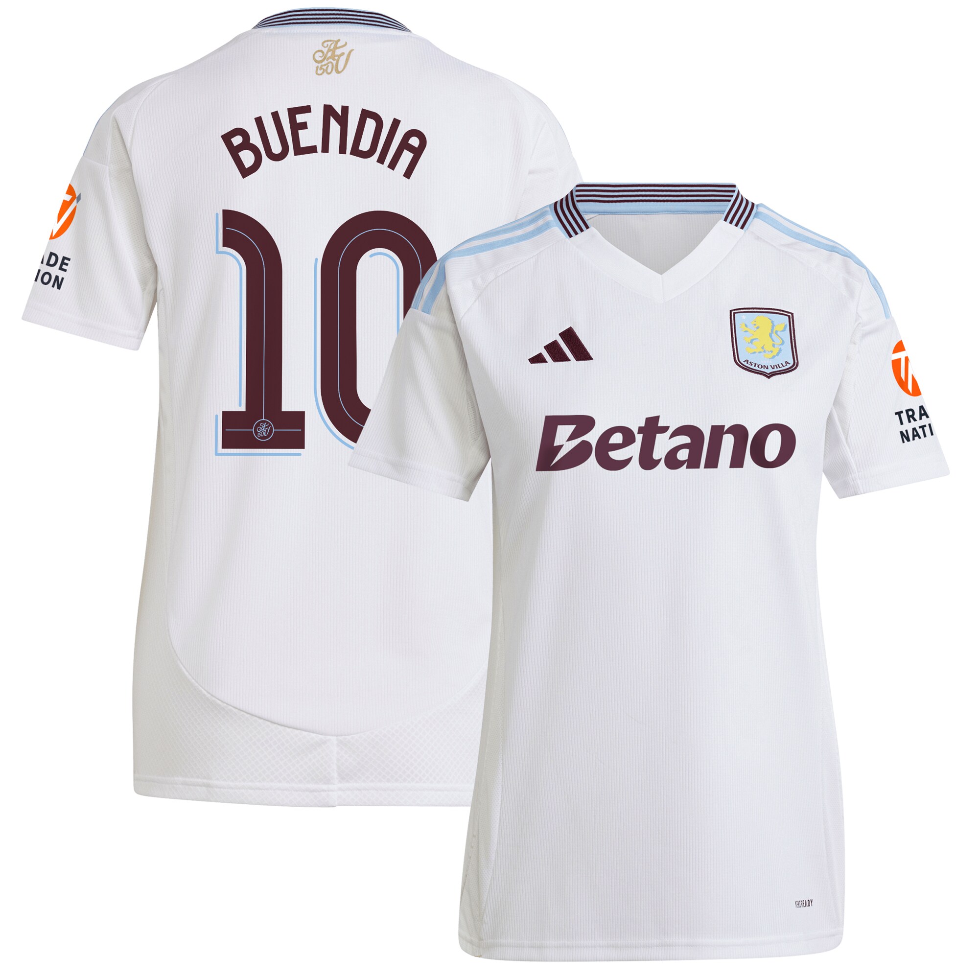 AVFC aston villa adidas away shirt 2024-25 – womens with buendia 10 cup printing Collection | Official Aston Villa Kits and Apparel