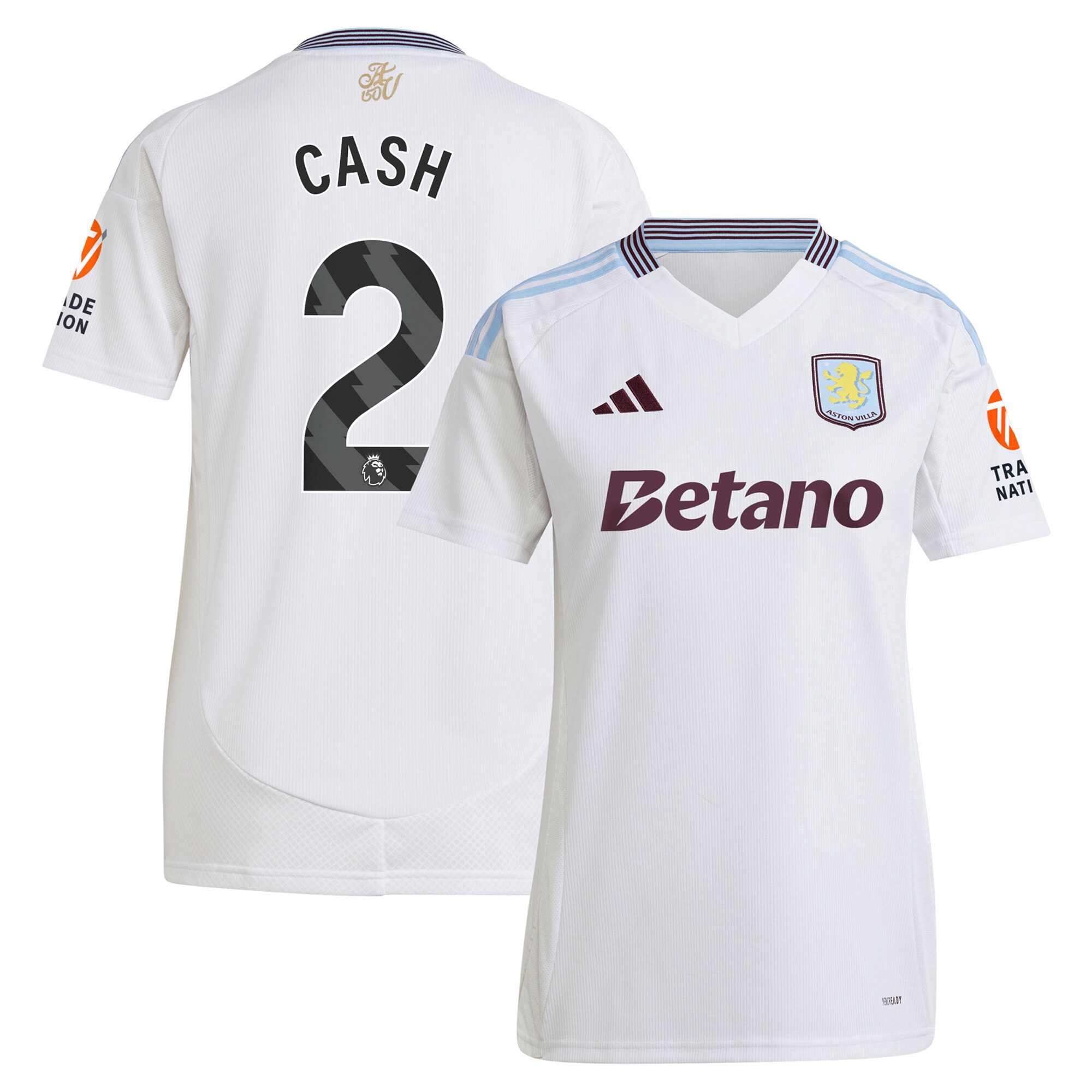 AVFC aston villa adidas away shirt 2024-25 – womens with cash 2 printing Collection | Official Aston Villa Kits and Apparel