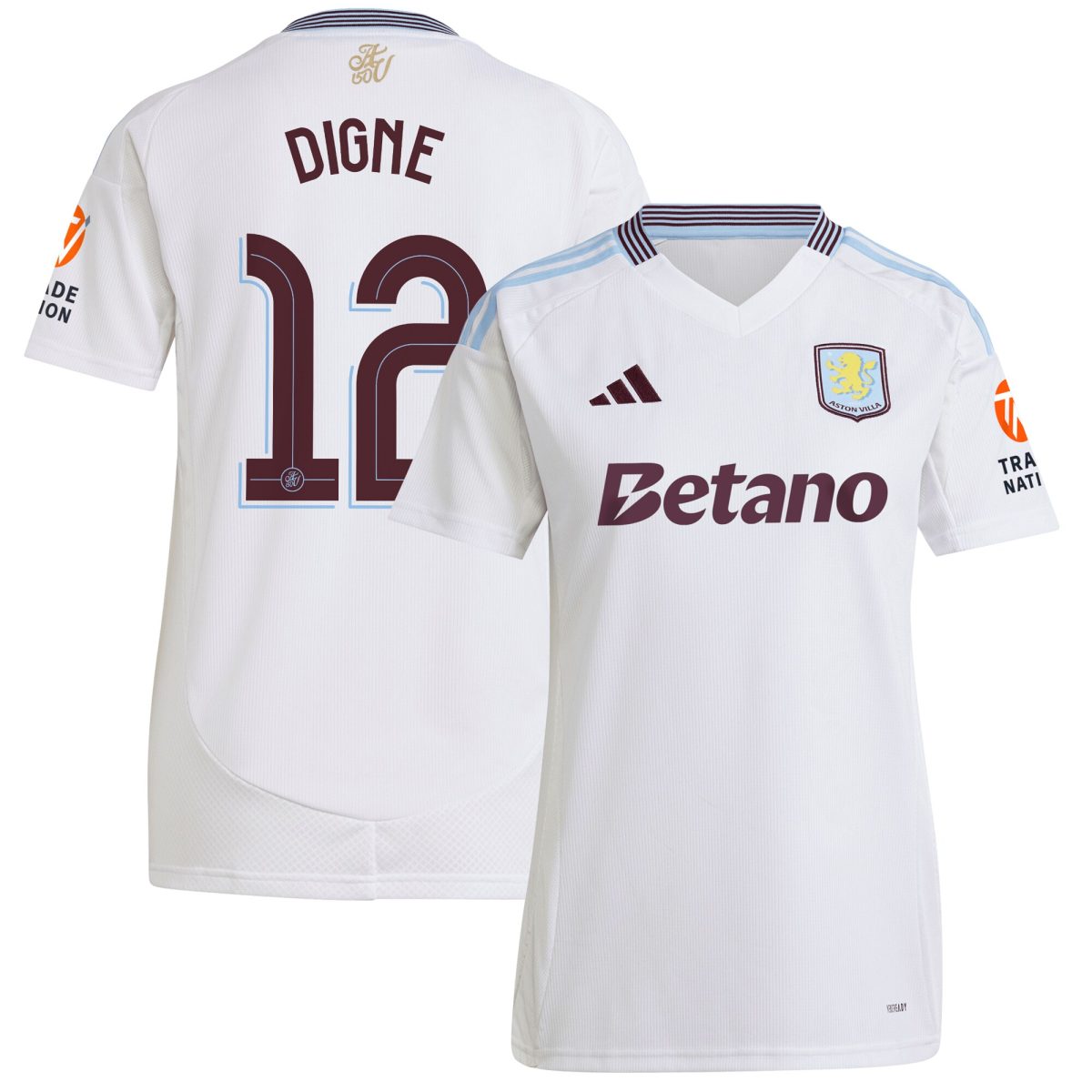 AVFC aston villa adidas away shirt 2024-25 – womens with digne 12 cup printing Collection | Official Aston Villa Kits and Apparel