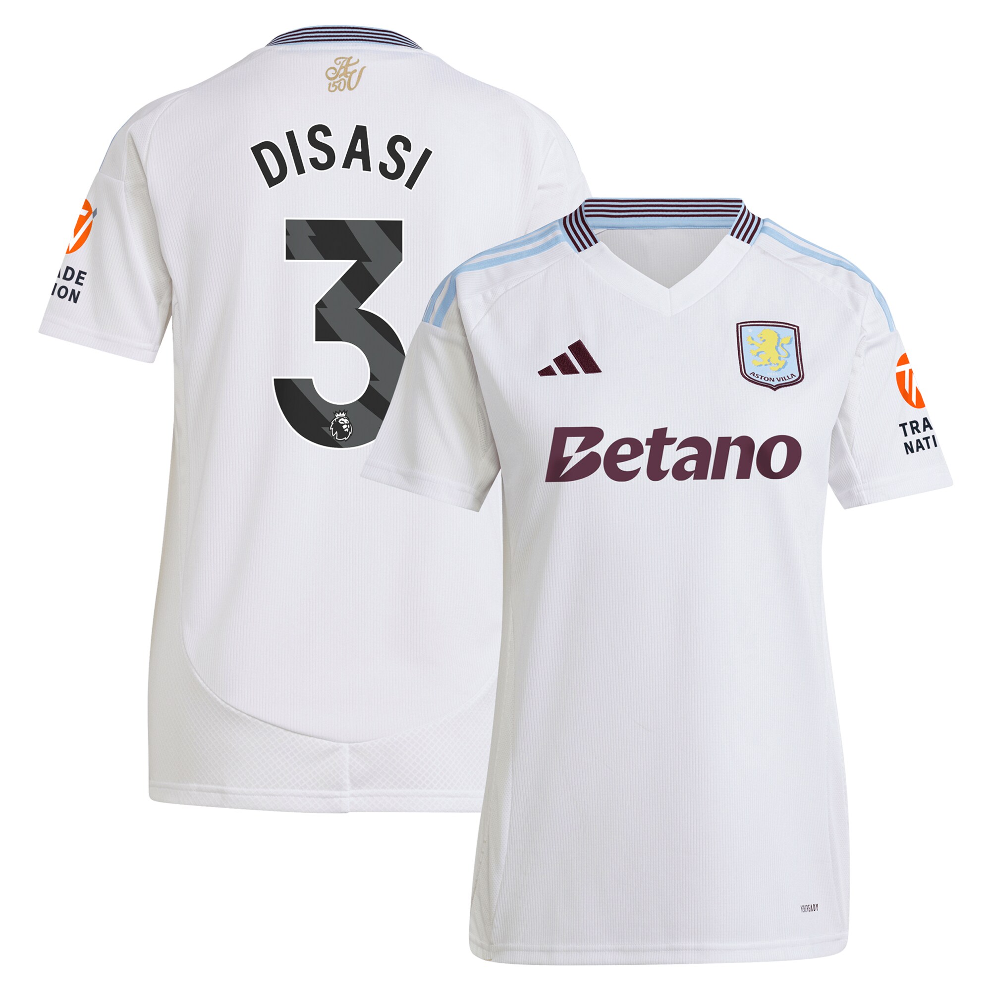 AVFC aston villa adidas away shirt 2024-25 – womens with disasi 3 printing Collection | Official Aston Villa Kits and Apparel