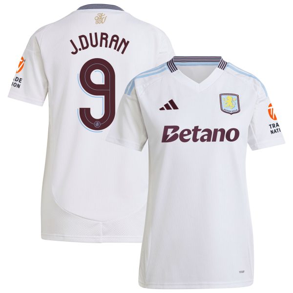 AVFC aston villa adidas away shirt 2024-25 – womens with duran 9 cup printing Collection | Official Aston Villa Kits and Apparel