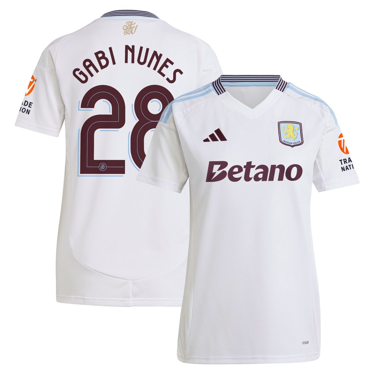 AVFC aston villa adidas away shirt 2024-25 – womens with gabi nunes 28 cup printing Collection | Official Aston Villa Kits and Apparel