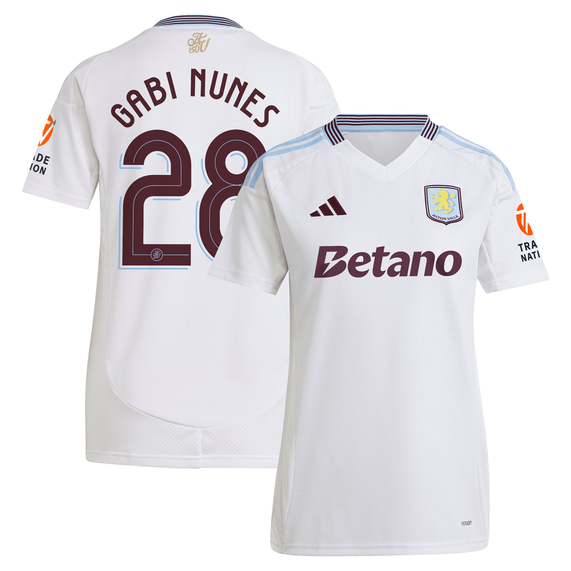 AVFC aston villa adidas away shirt 2024-25 – womens with gabi nunes 28 cup printing Collection | Official Aston Villa Kits and Apparel
