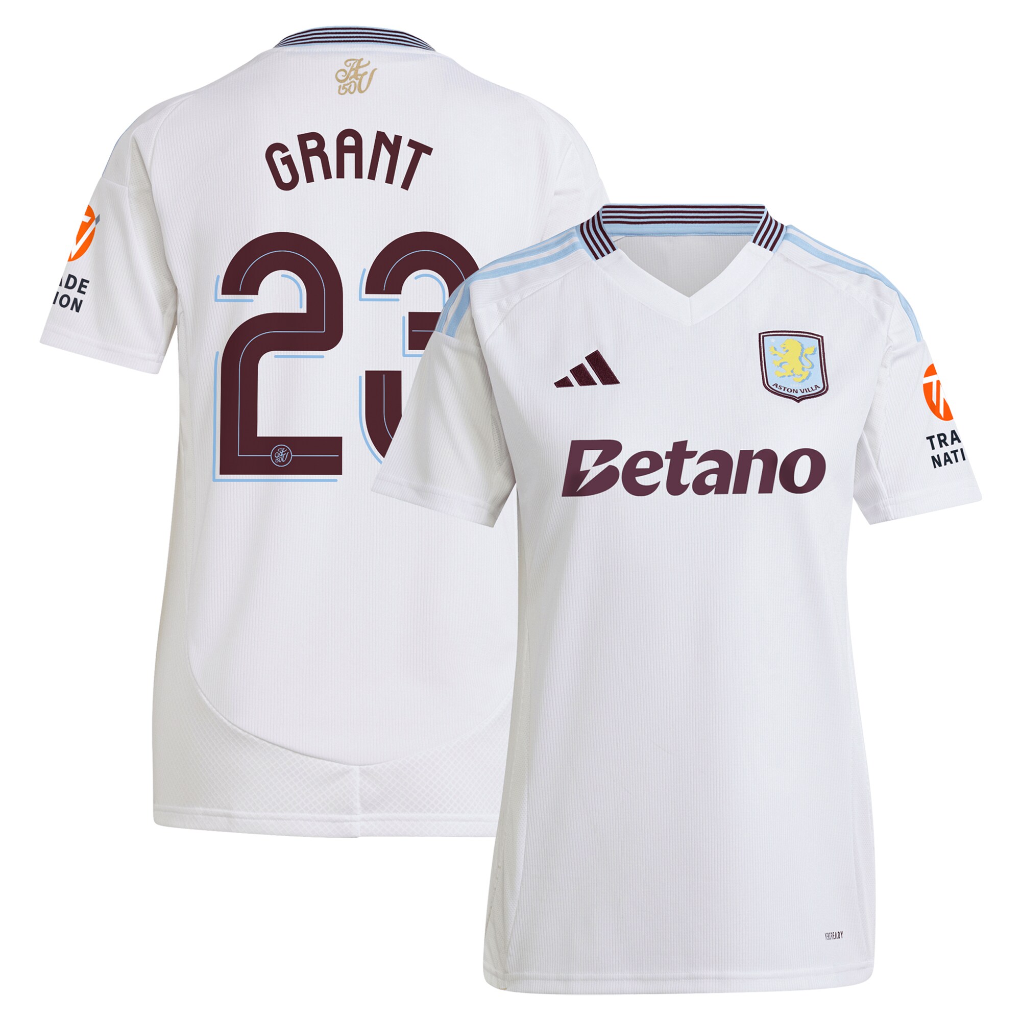 AVFC aston villa adidas away shirt 2024-25 – womens with grant 23 cup printing Collection | Official Aston Villa Kits and Apparel