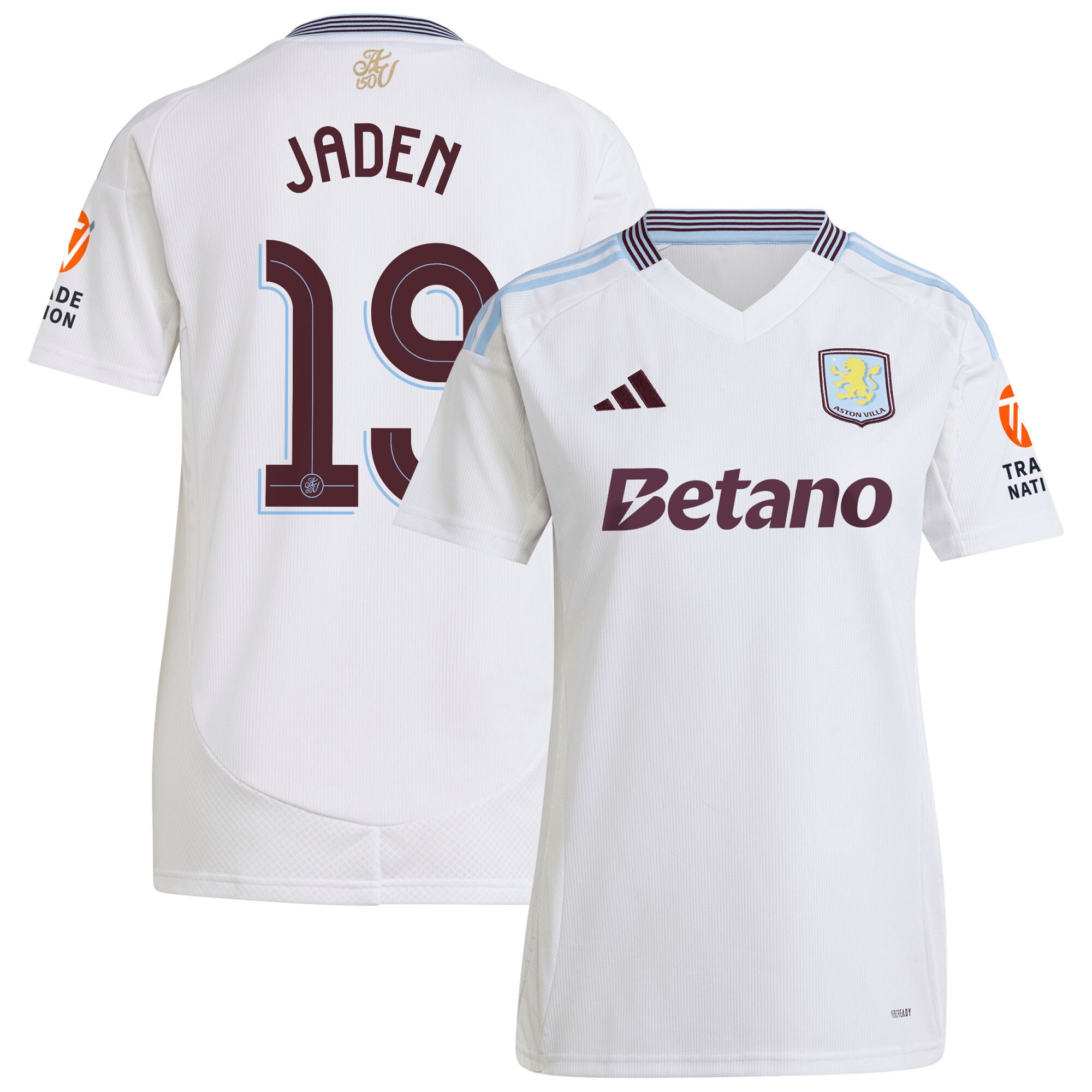 AVFC aston villa adidas away shirt 2024-25 – womens with jaden 19 cup printing Collection | Official Aston Villa Kits and Apparel