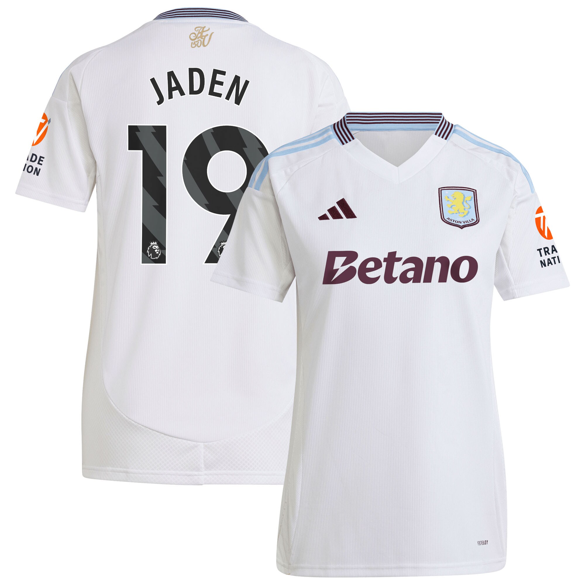 AVFC aston villa adidas away shirt 2024-25 – womens with jaden 19 printing Collection | Official Aston Villa Kits and Apparel