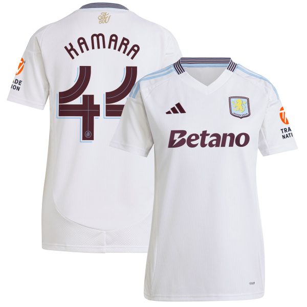 AVFC aston villa adidas away shirt 2024-25 – womens with kamara 44 cup printing Collection | Official Aston Villa Kits and Apparel