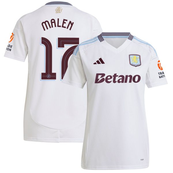 AVFC aston villa adidas away shirt 2024-25 – womens with malen 17 cup printing Collection | Official Aston Villa Kits and Apparel