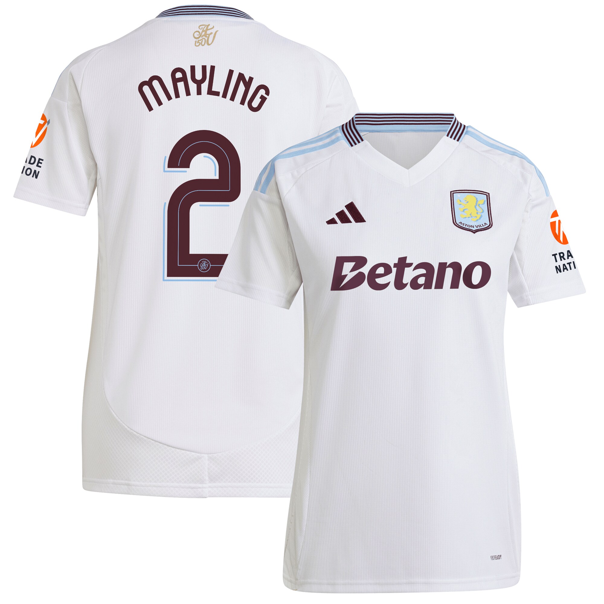AVFC aston villa adidas away shirt 2024-25 – womens with mayling 2 cup printing Collection | Official Aston Villa Kits and Apparel