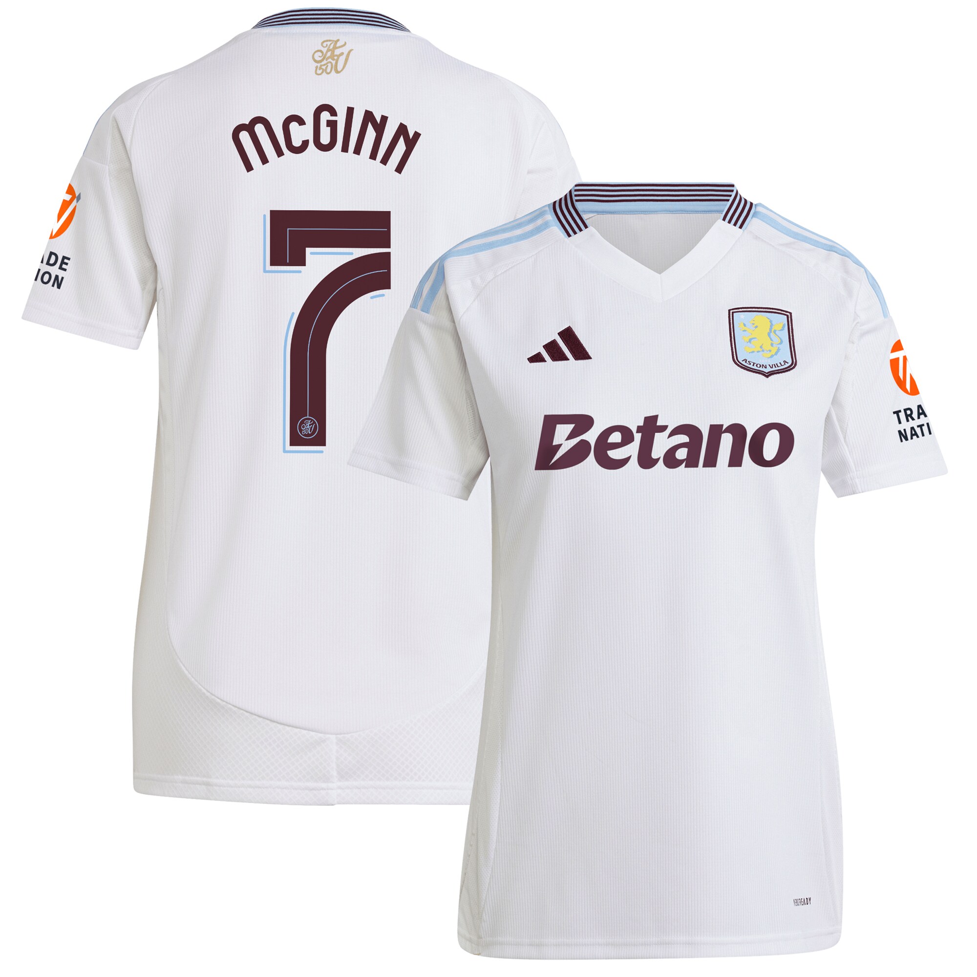 AVFC aston villa adidas away shirt 2024-25 – womens with mcginn 7 cup printing Collection | Official Aston Villa Kits and Apparel