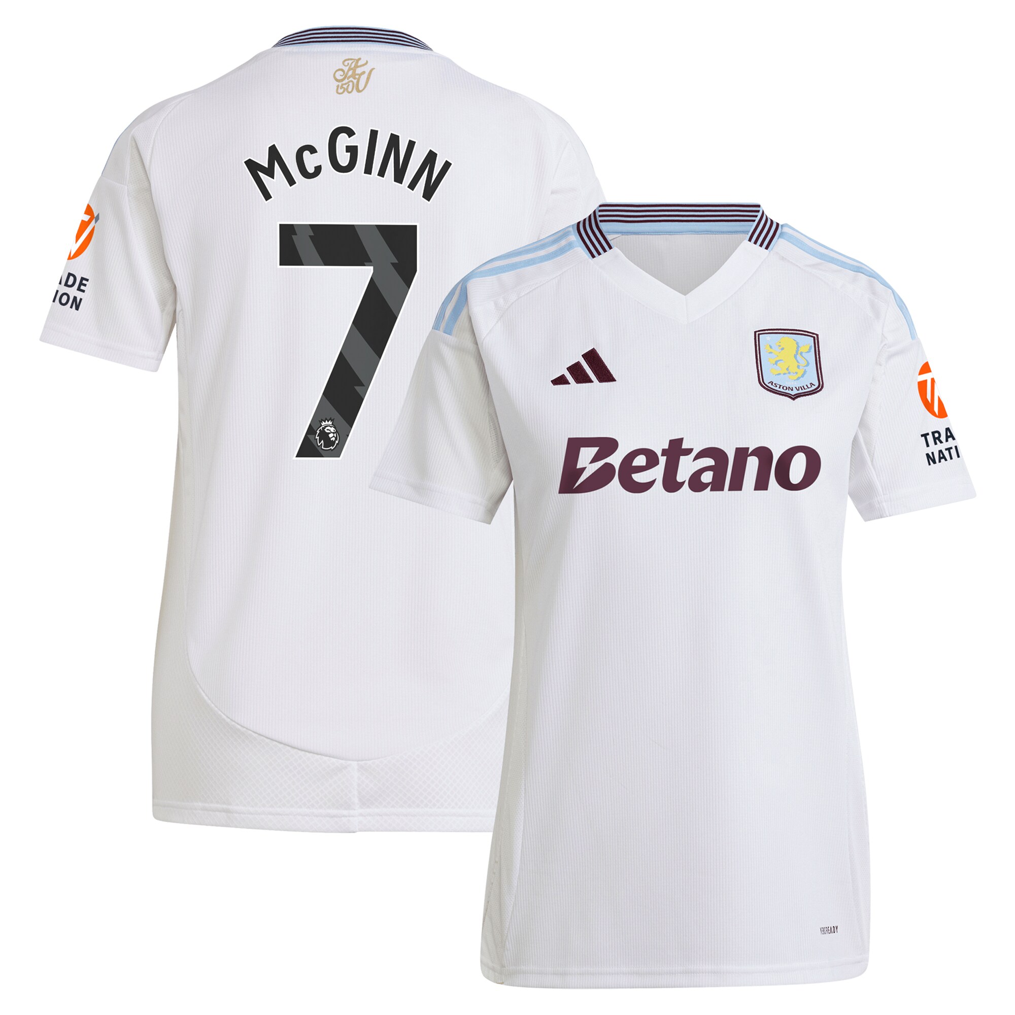 AVFC aston villa adidas away shirt 2024-25 – womens with mcginn 7 printing Collection | Official Aston Villa Kits and Apparel