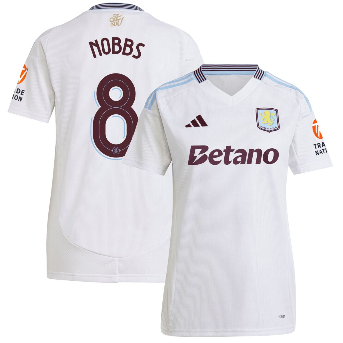 AVFC aston villa adidas away shirt 2024-25 – womens with nobbs 8 cup printing Collection | Official Aston Villa Kits and Apparel