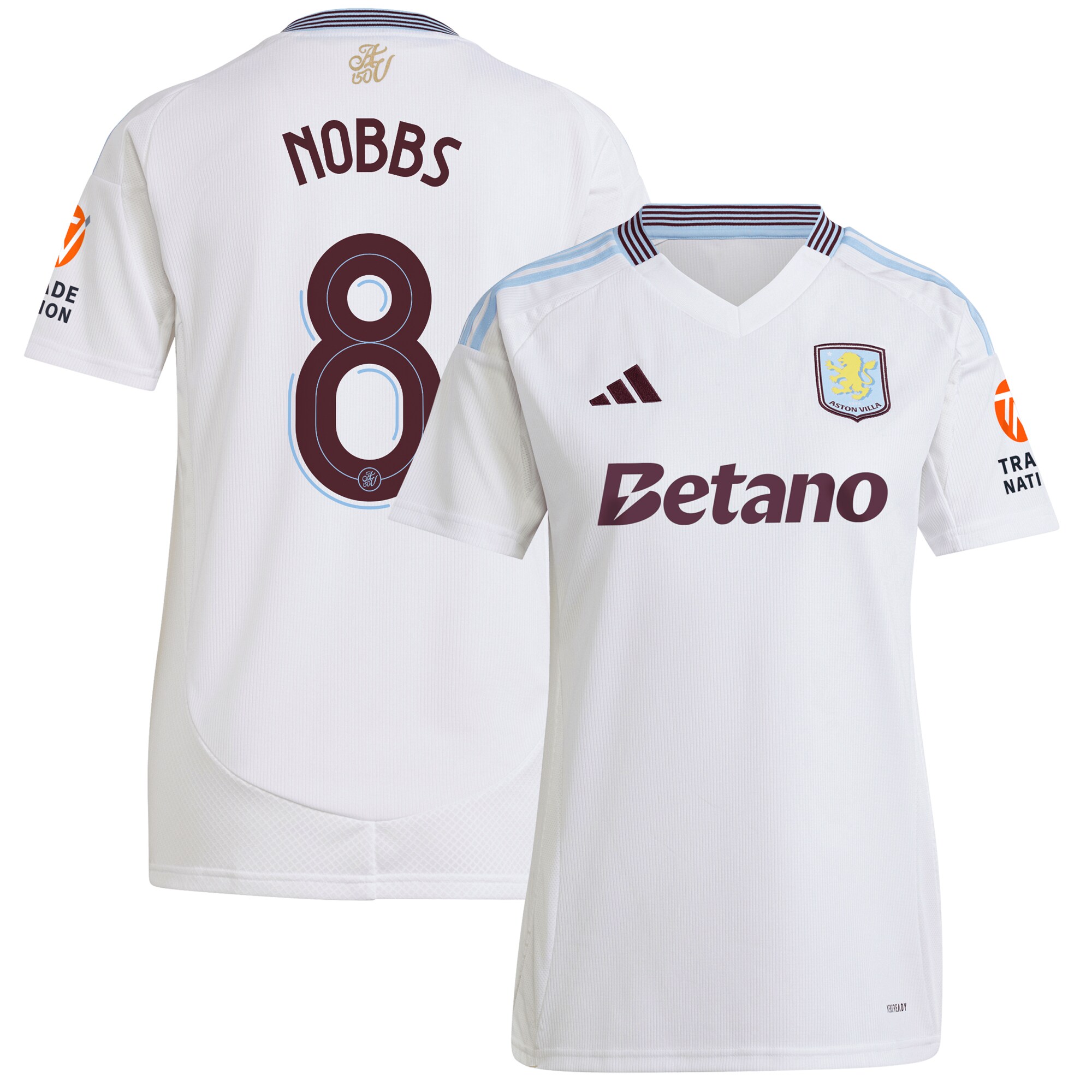 AVFC aston villa adidas away shirt 2024-25 – womens with nobbs 8 cup printing Collection | Official Aston Villa Kits and Apparel