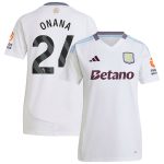 AVFC aston villa adidas away shirt 2024-25 – womens with onana 24 printing Collection | Official Aston Villa Kits and Apparel