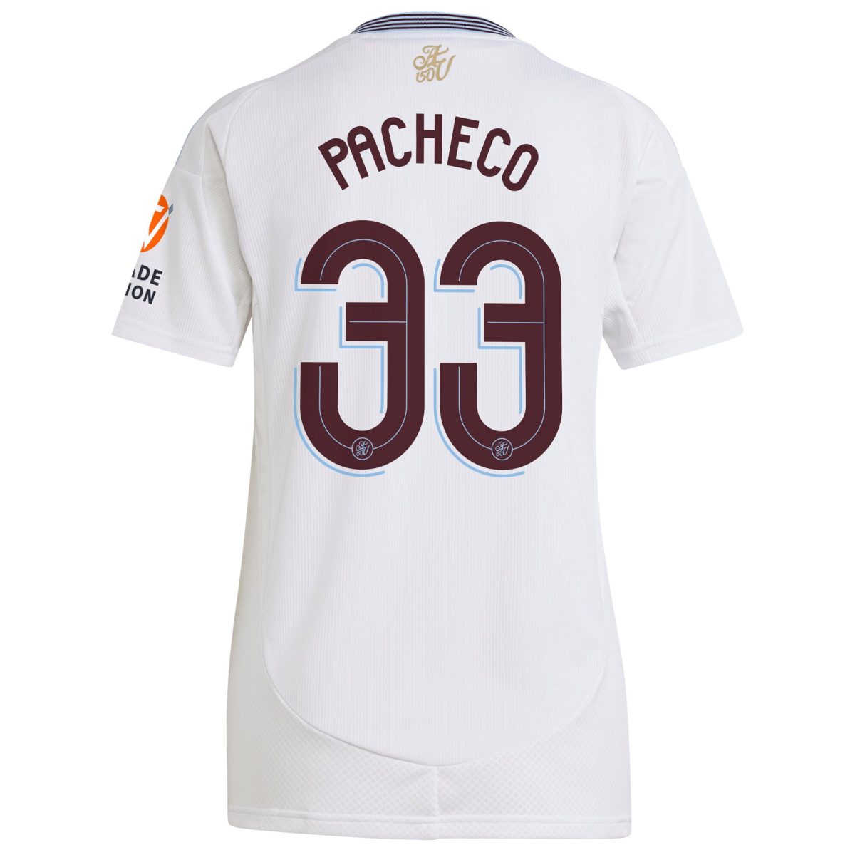 AVFC aston villa adidas away shirt 2024-25 – womens with pacheco 33 cup printing Collection | Official Aston Villa Kits and Apparel