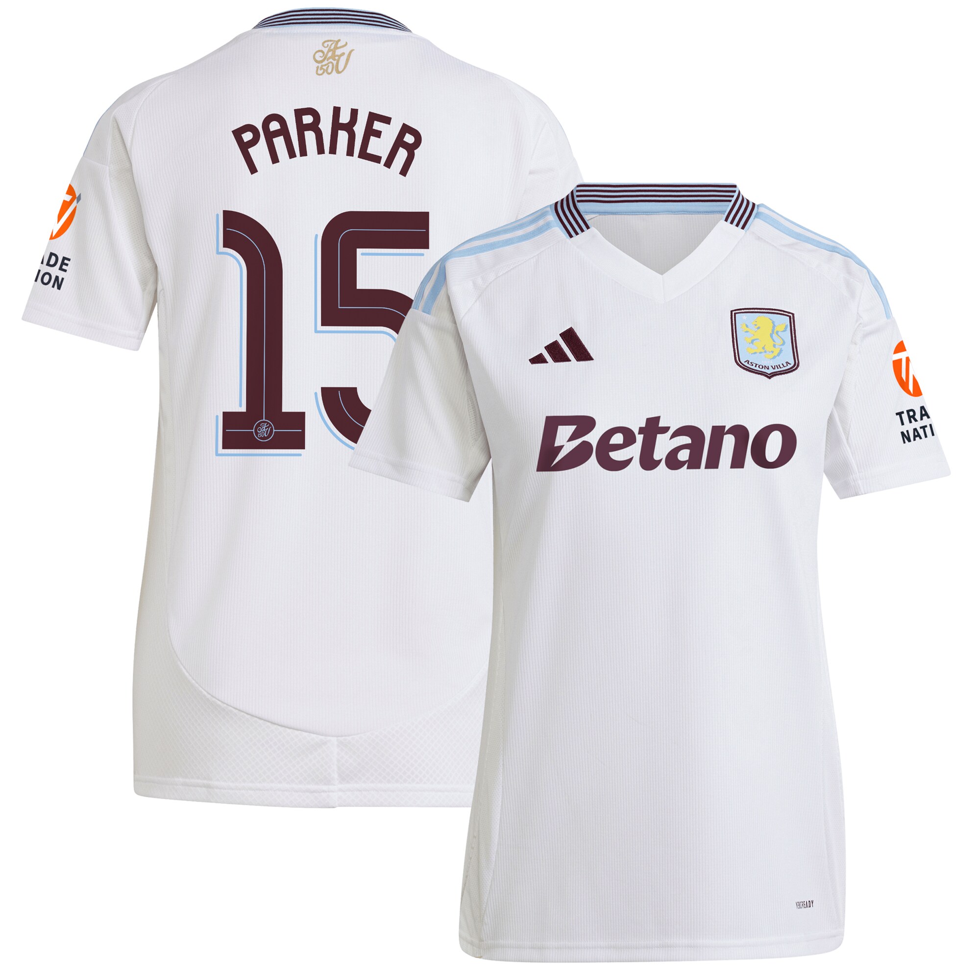 AVFC aston villa adidas away shirt 2024-25 – womens with parker 15 cup printing Collection | Official Aston Villa Kits and Apparel