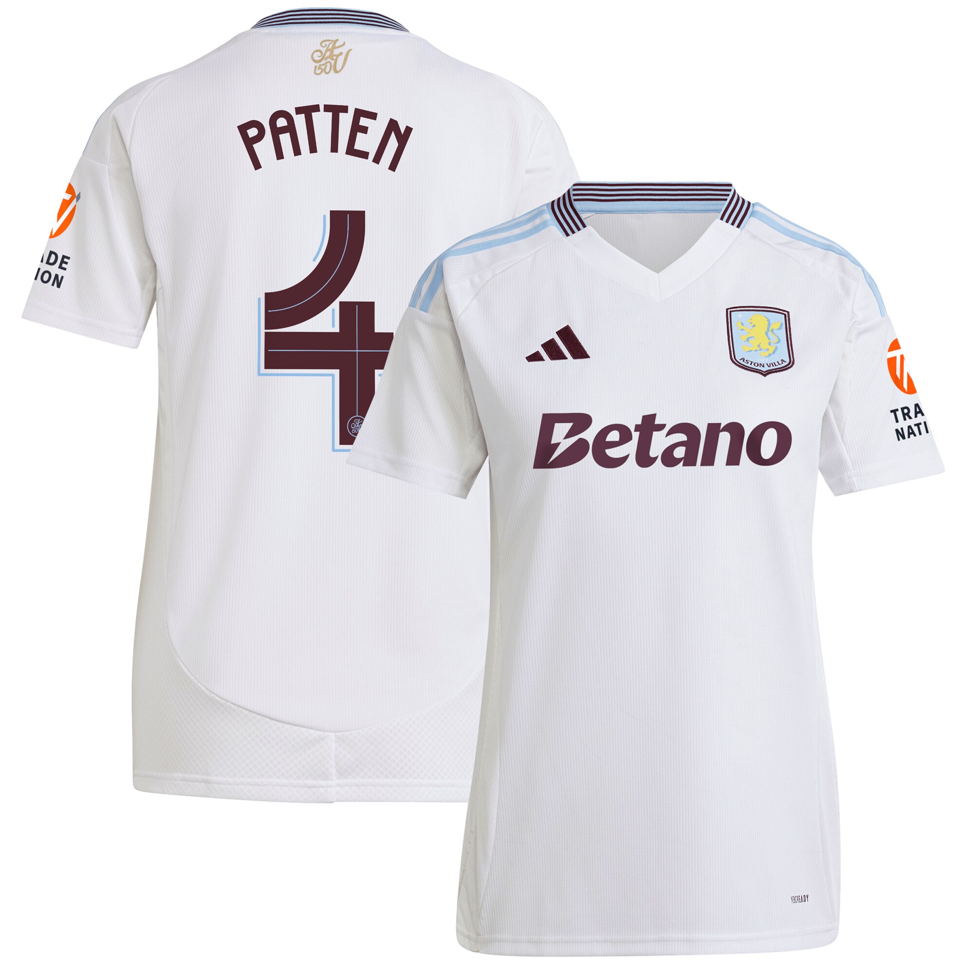 AVFC aston villa adidas away shirt 2024-25 – womens with patten 4 cup printing Collection | Official Aston Villa Kits and Apparel