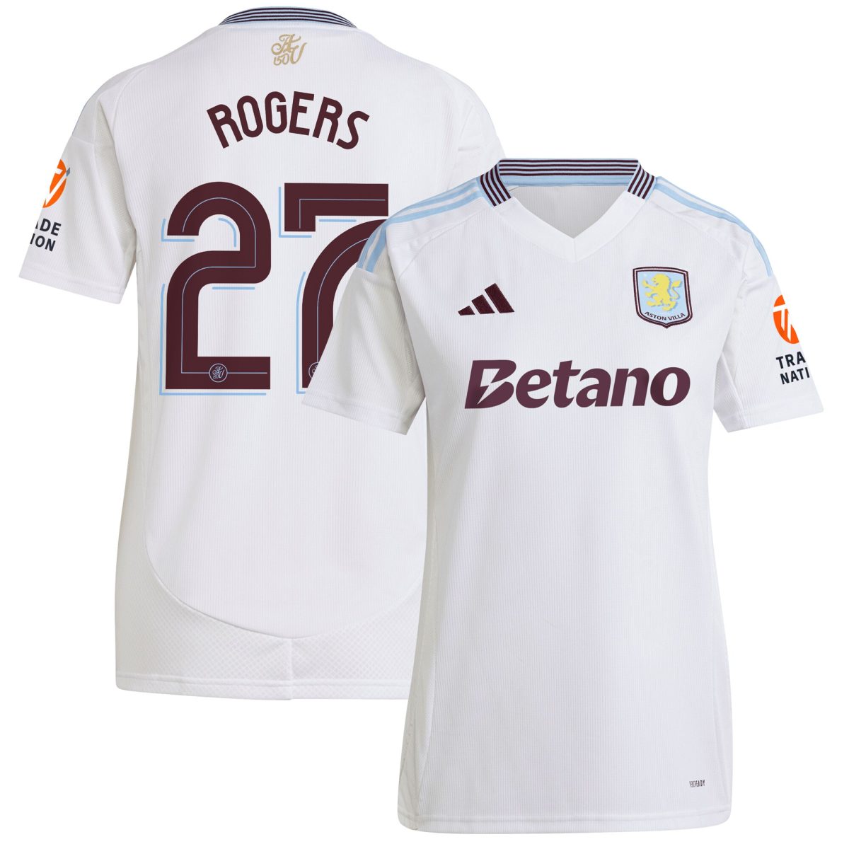 AVFC aston villa adidas away shirt 2024-25 – womens with rogers 27 cup printing Collection | Official Aston Villa Kits and Apparel