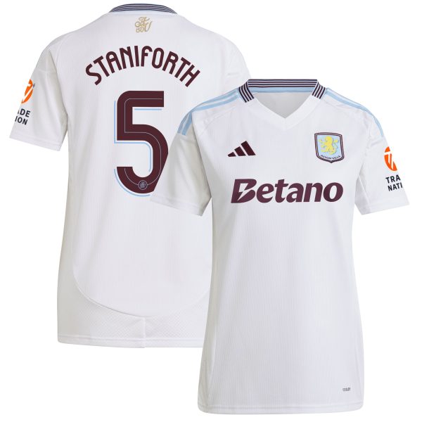 AVFC aston villa adidas away shirt 2024-25 – womens with staniforth 5 cup printing Collection | Official Aston Villa Kits and Apparel