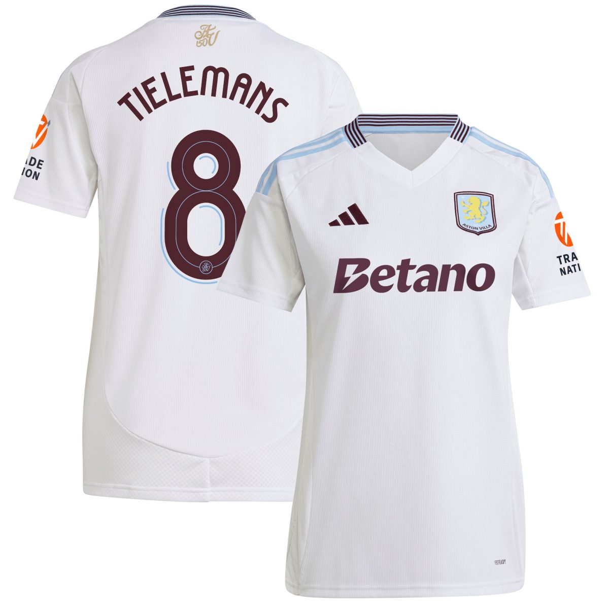AVFC aston villa adidas away shirt 2024-25 – womens with tielemans 8 cup printing Collection | Official Aston Villa Kits and Apparel