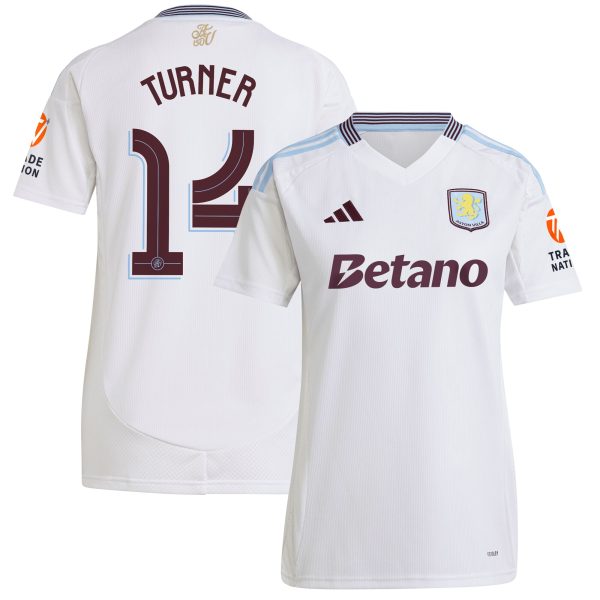 AVFC aston villa adidas away shirt 2024-25 – womens with turner 14 cup printing Collection | Official Aston Villa Kits and Apparel