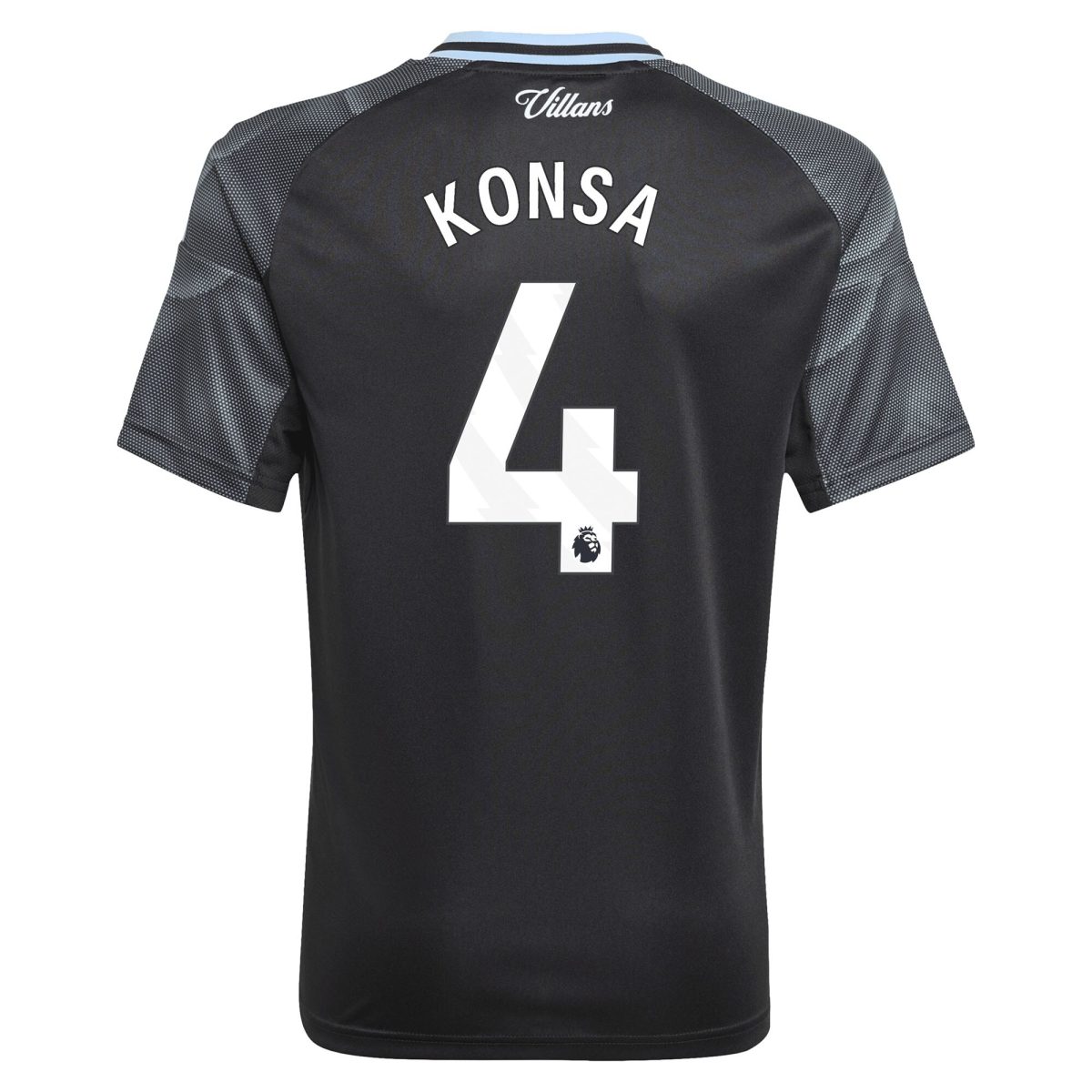 AVFC aston villa adidas away shirt 2025-26 – kids with konsa 4 printing Collection | Official Aston Villa Kits and Apparel