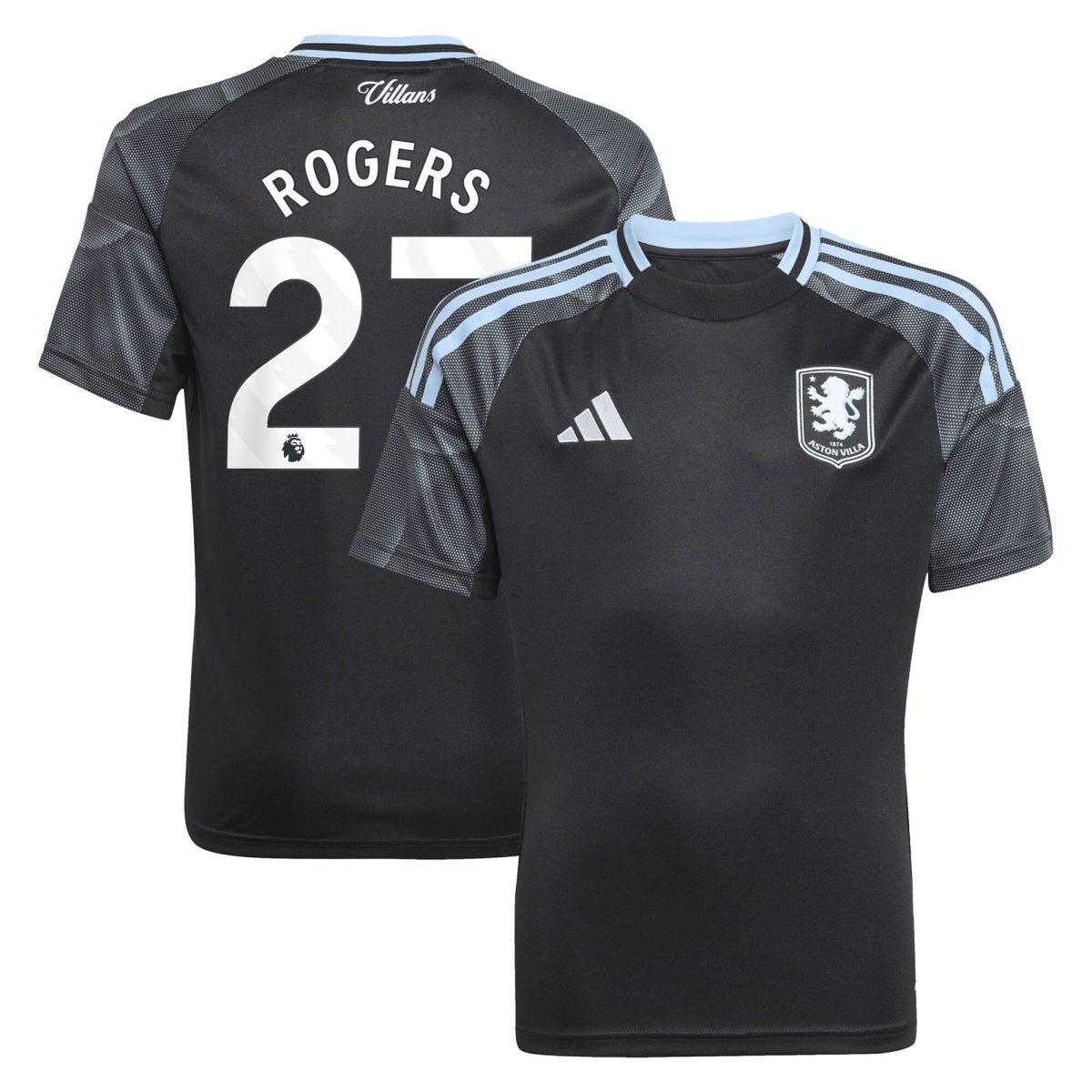 AVFC aston villa adidas away shirt 2025-26 – kids with rogers 27 printing Collection | Official Aston Villa Kits and Apparel