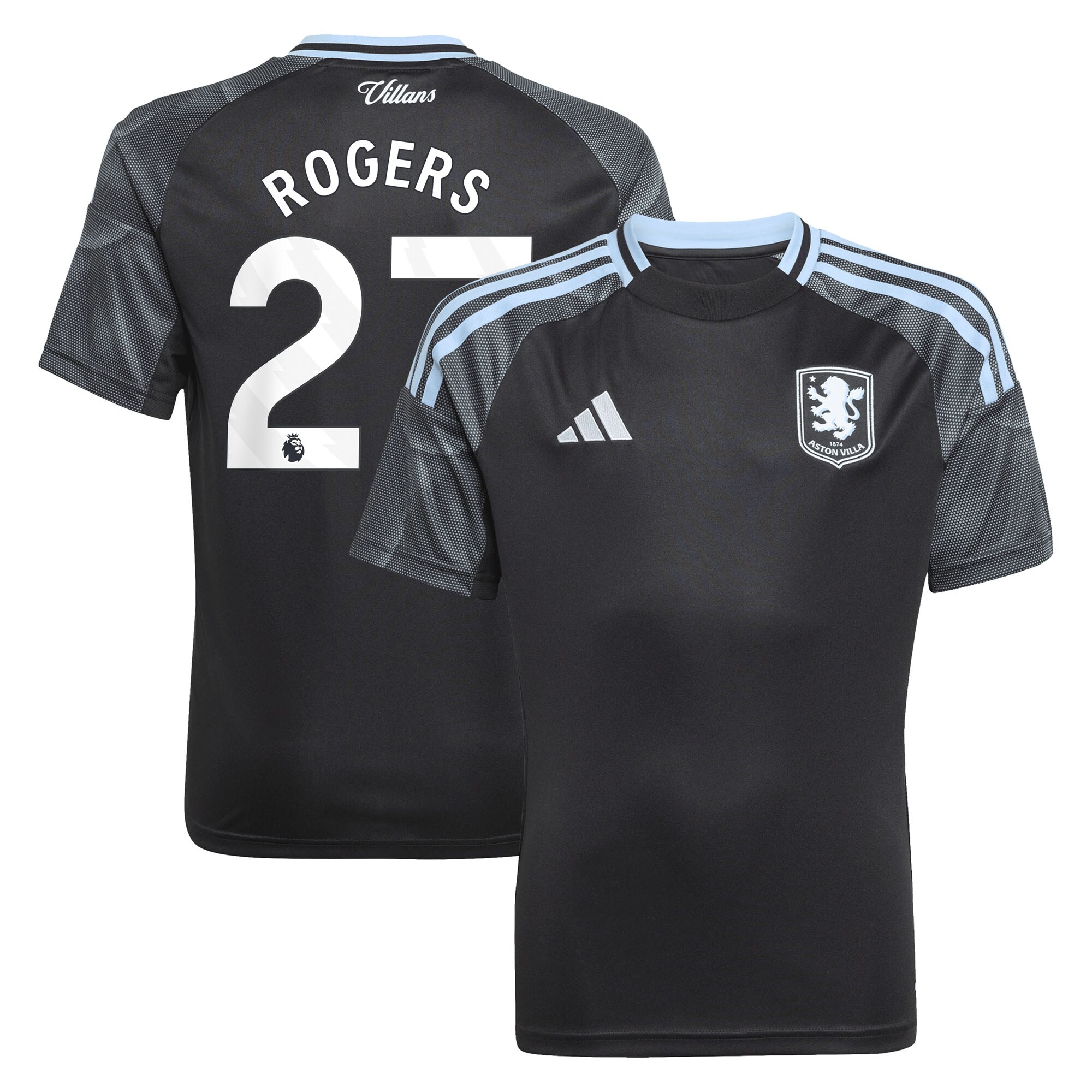 AVFC aston villa adidas away shirt 2025-26 – kids with rogers 27 printing Collection | Official Aston Villa Kits and Apparel