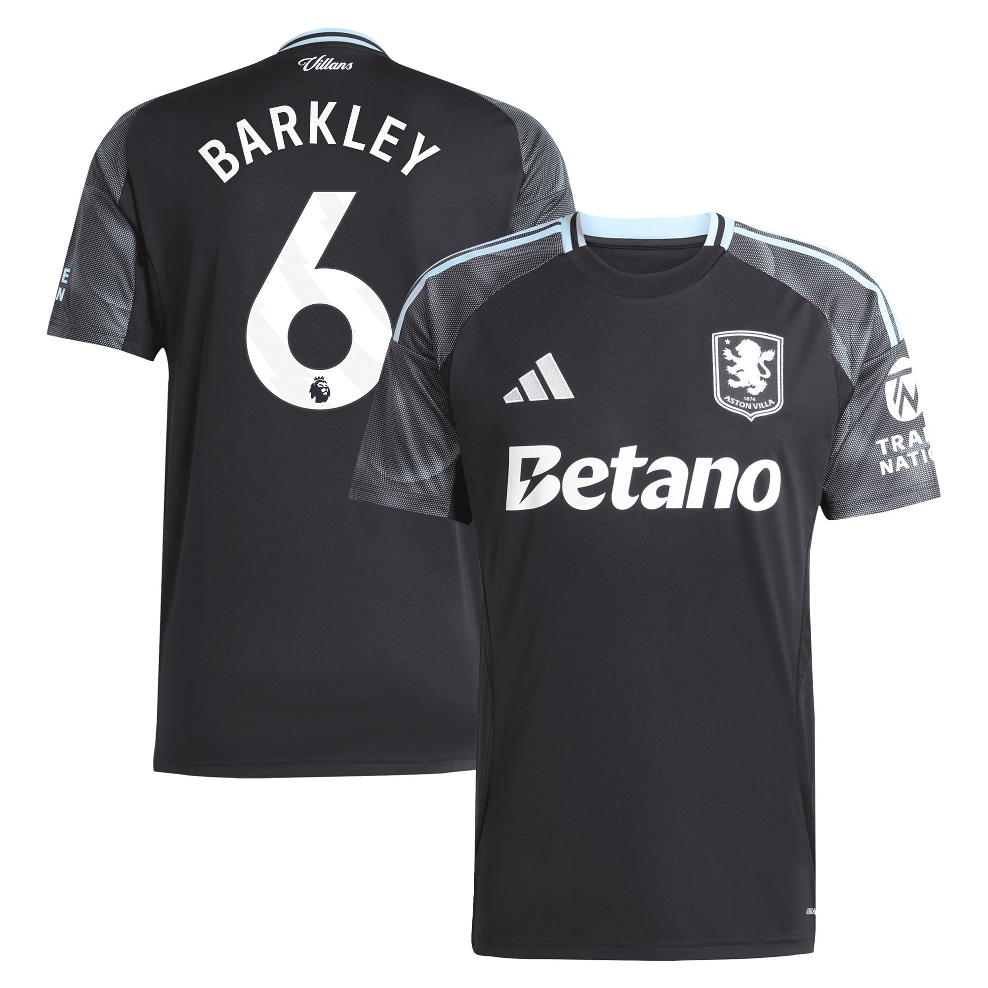 AVFC aston villa adidas away shirt 2025-26 with barkley 6 printing Collection | Official Aston Villa Kits and Apparel
