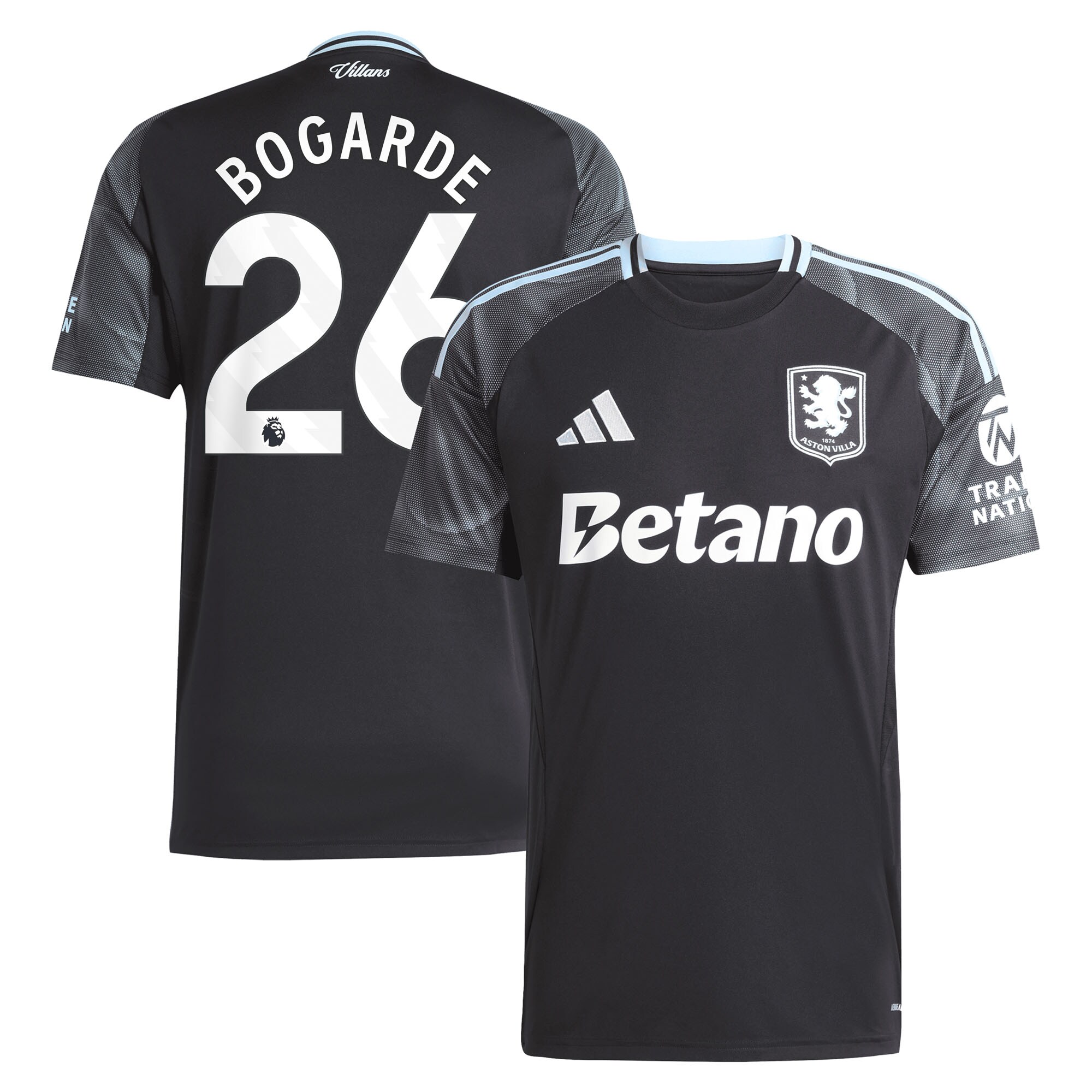 AVFC aston villa adidas away shirt 2025-26 with bogarde 26 printing Collection | Official Aston Villa Kits and Apparel