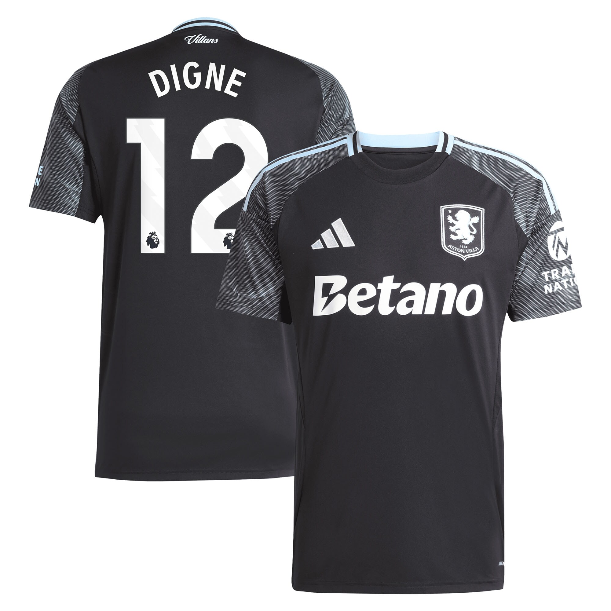 AVFC aston villa adidas away shirt 2025-26 with digne 12 printing Collection | Official Aston Villa Kits and Apparel