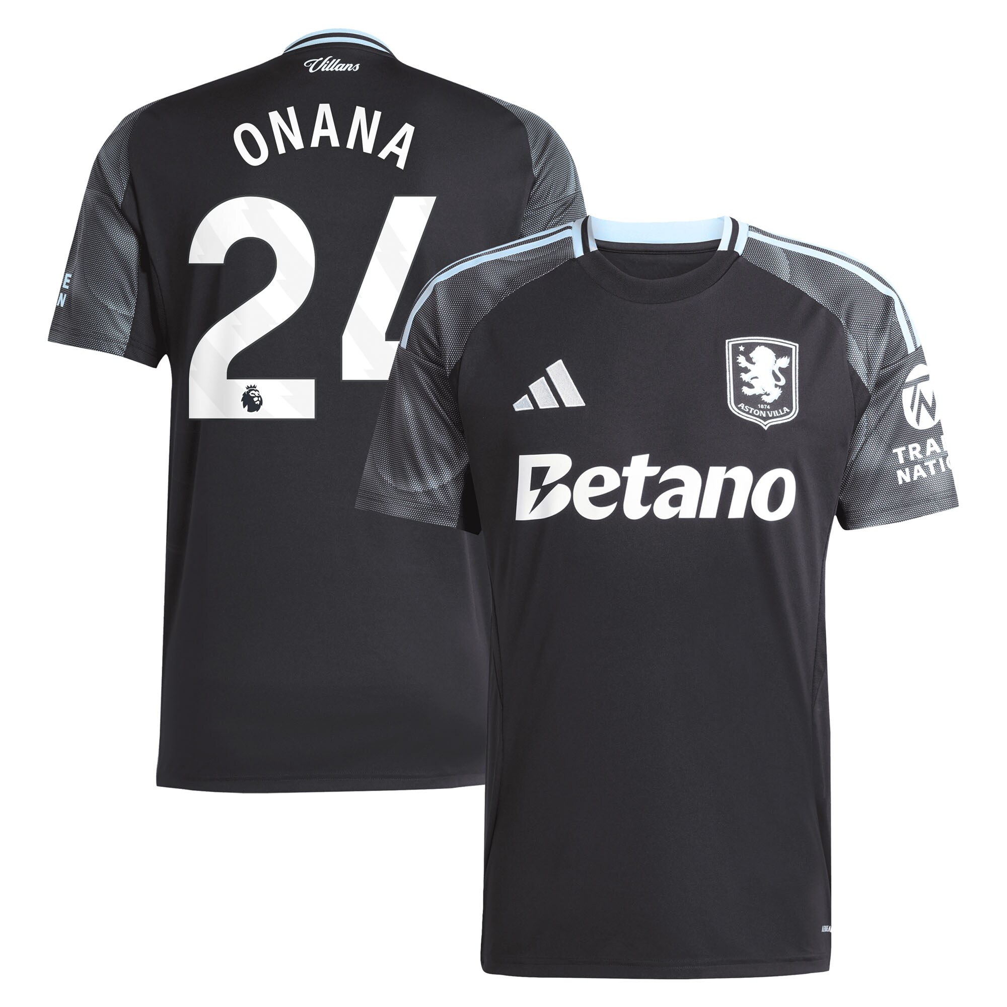 AVFC aston villa adidas away shirt 2025-26 with onana 24 printing Collection | Official Aston Villa Kits and Apparel